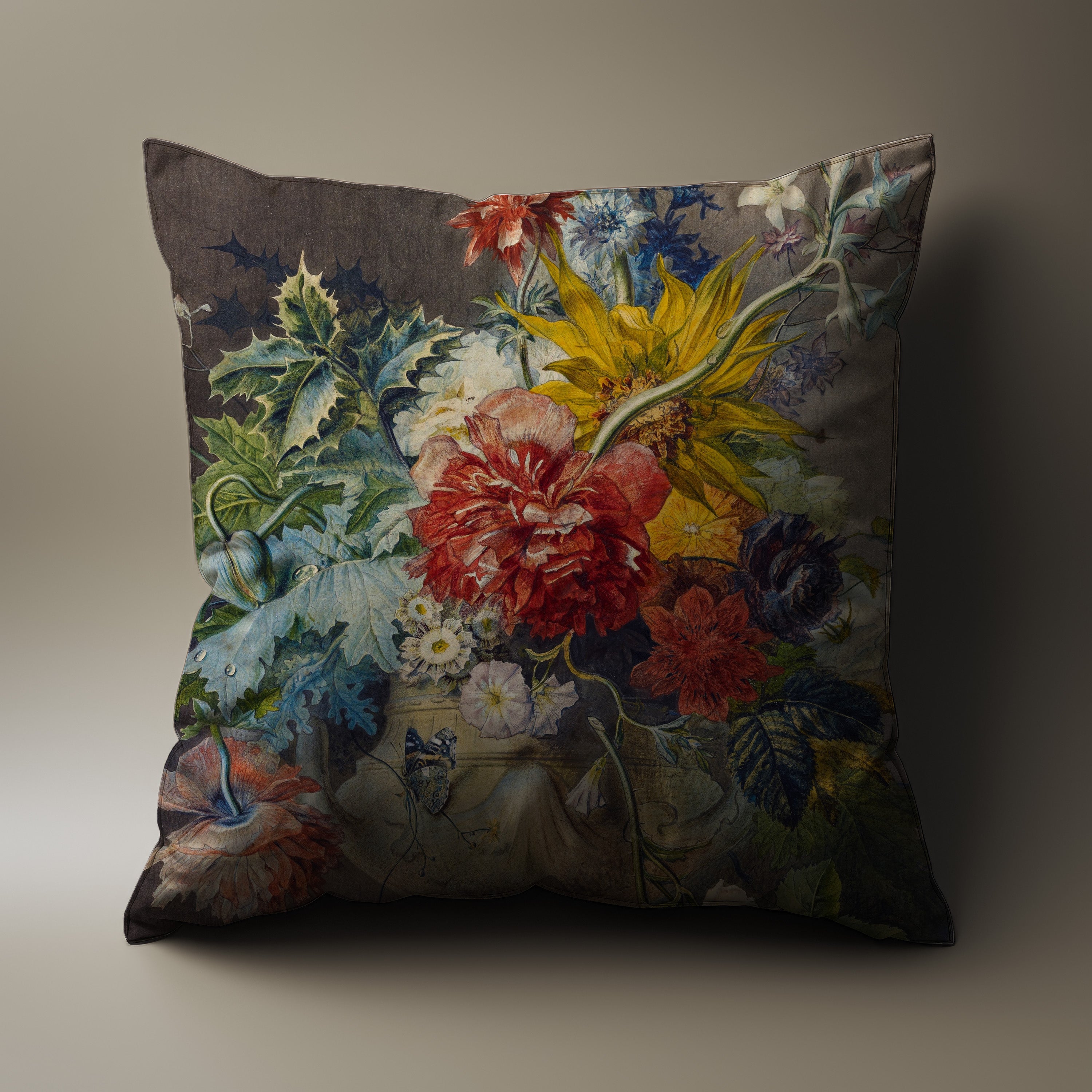 Exquisite Georgius Jacobus Elegance sofa pillow adorned with a stunning flower design