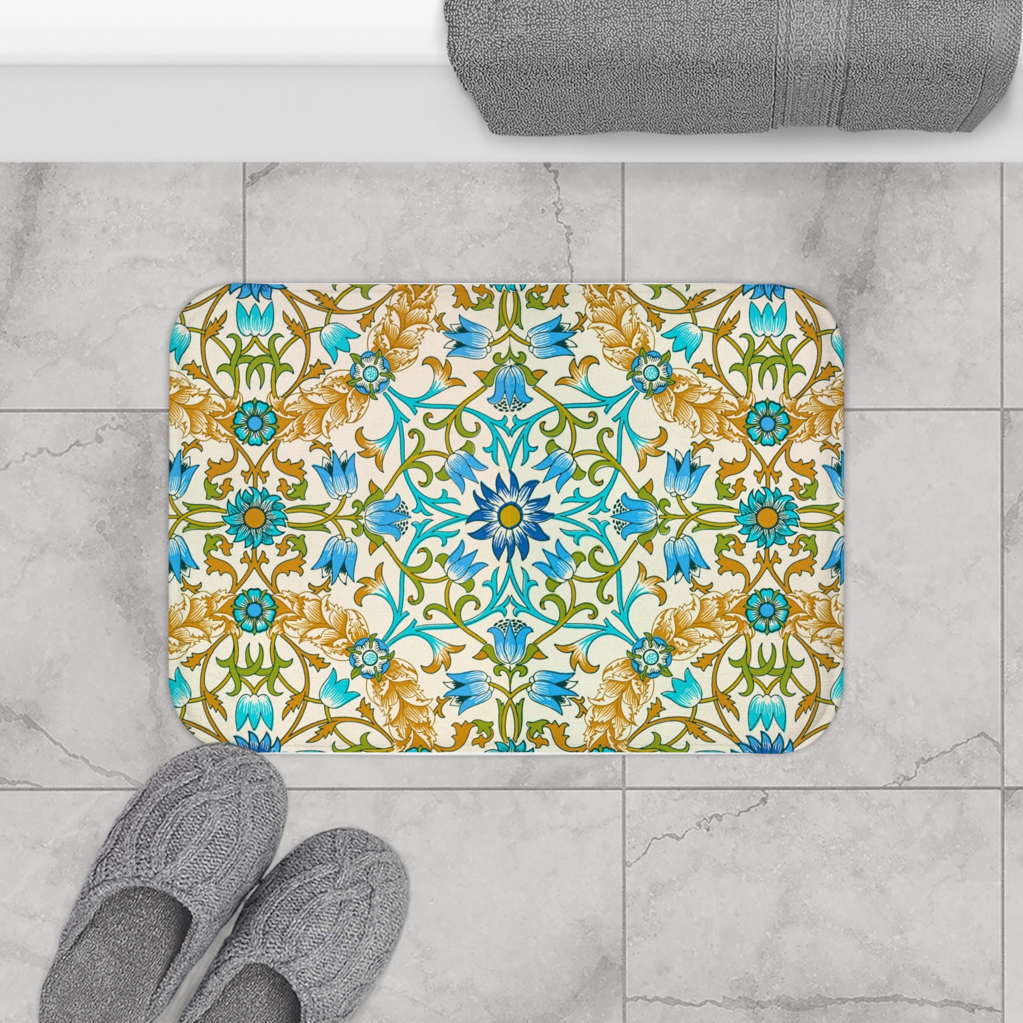 Bath mat, bath mats, bathroom rug, bathroom decor, bathroom accessories, vintage rug, apartment decor, housewarming, bath mat rug, rug for bathroom, floral bath mat, bath rug, floral bath rug