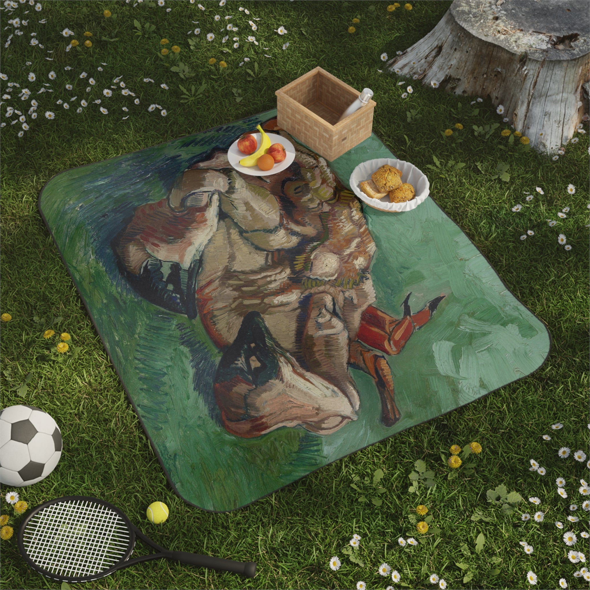  'Stunning and vibrant Van Gogh artwork on the picnic blanket' 