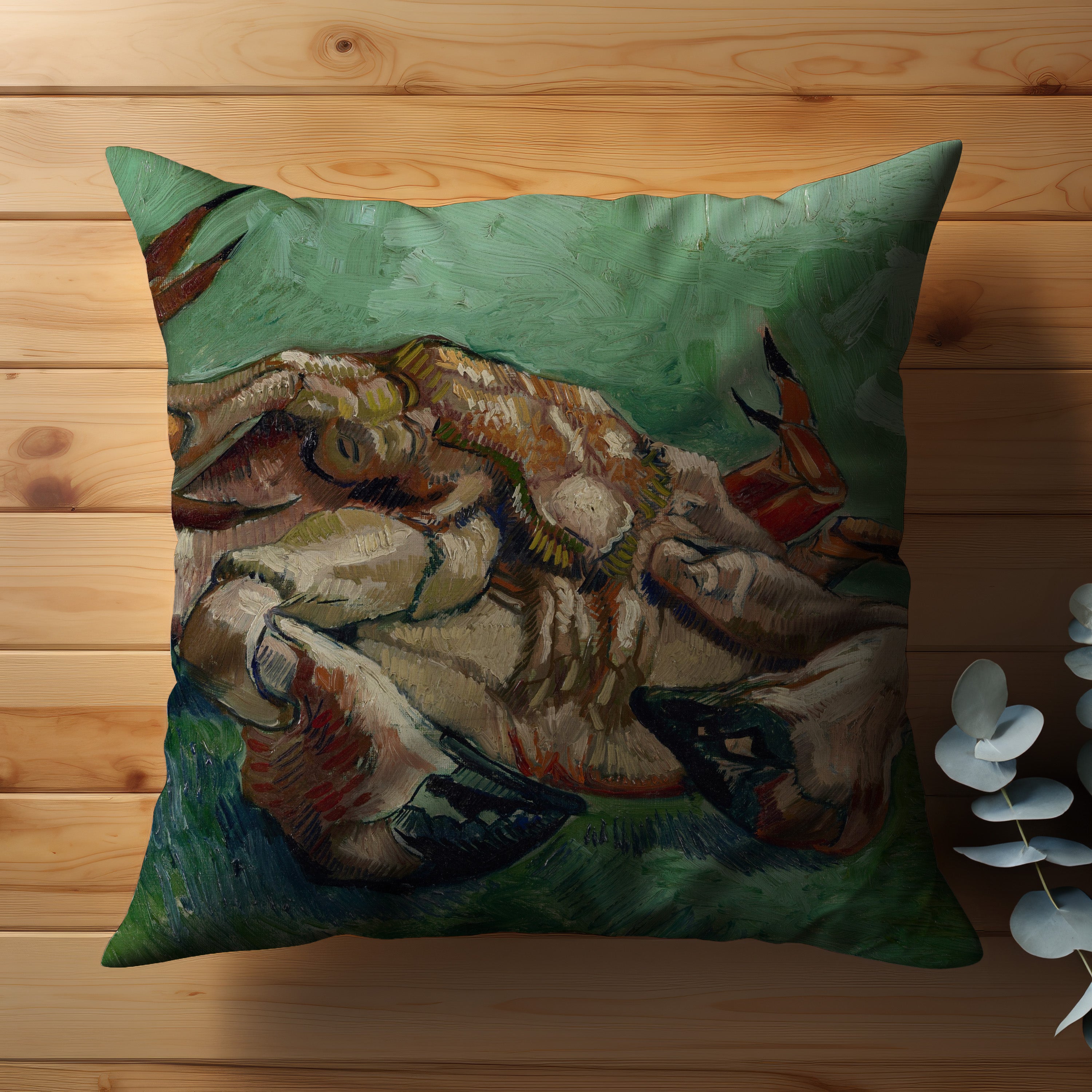 Stunning Van Gogh 'Crab on His Back' Throw Pillow - Artistic Home Decor