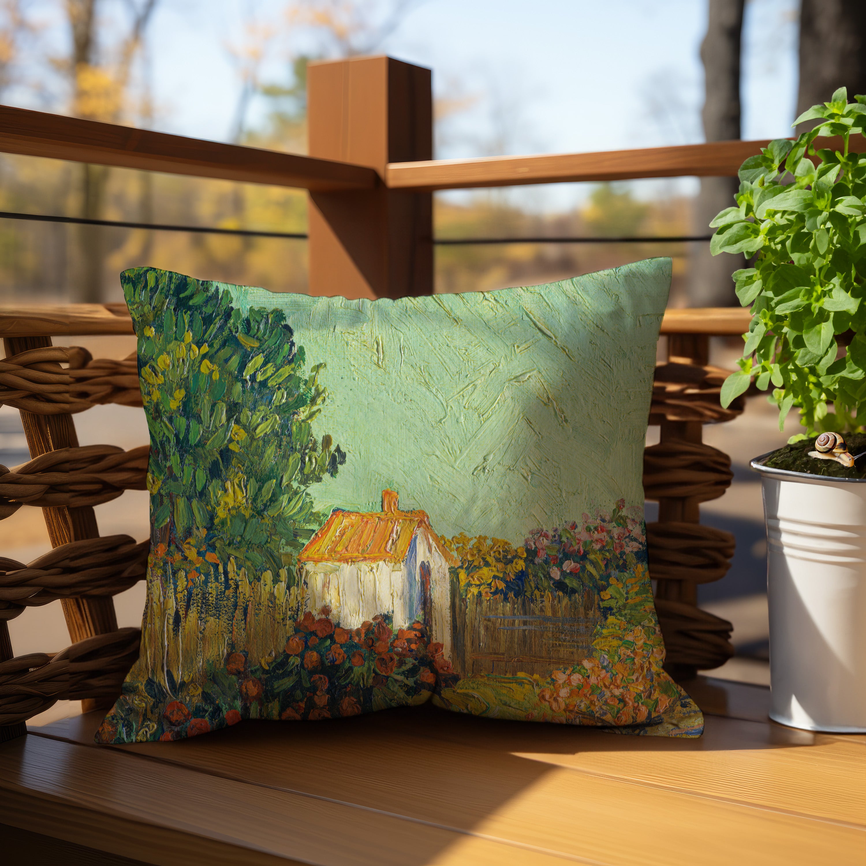 Van Gogh Landscape Throw Pillow: A comfortable decorative accent for your sofa or bed