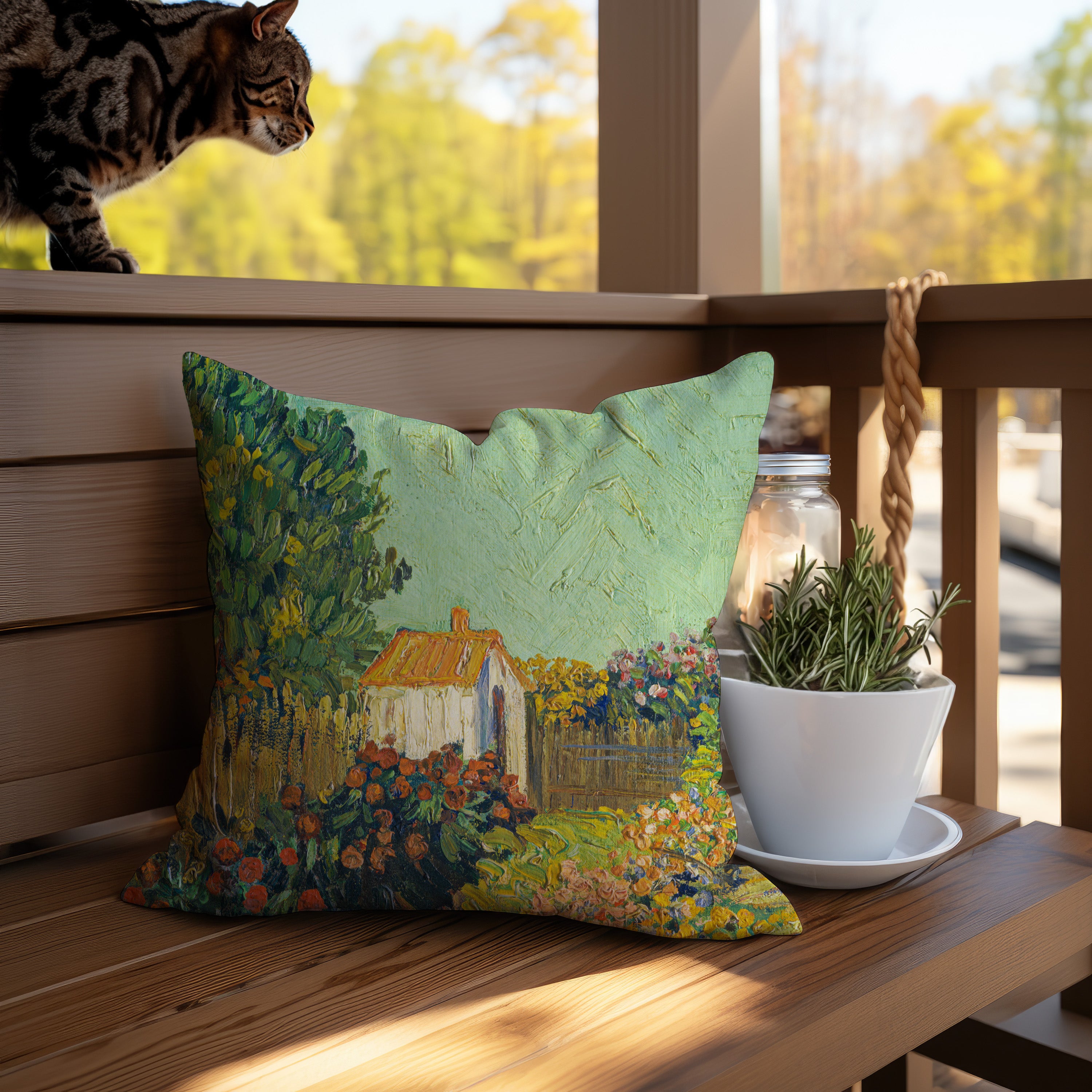 Van Gogh Landscape Throw Pillow featuring a beautiful artistic design for your home decor and comfort