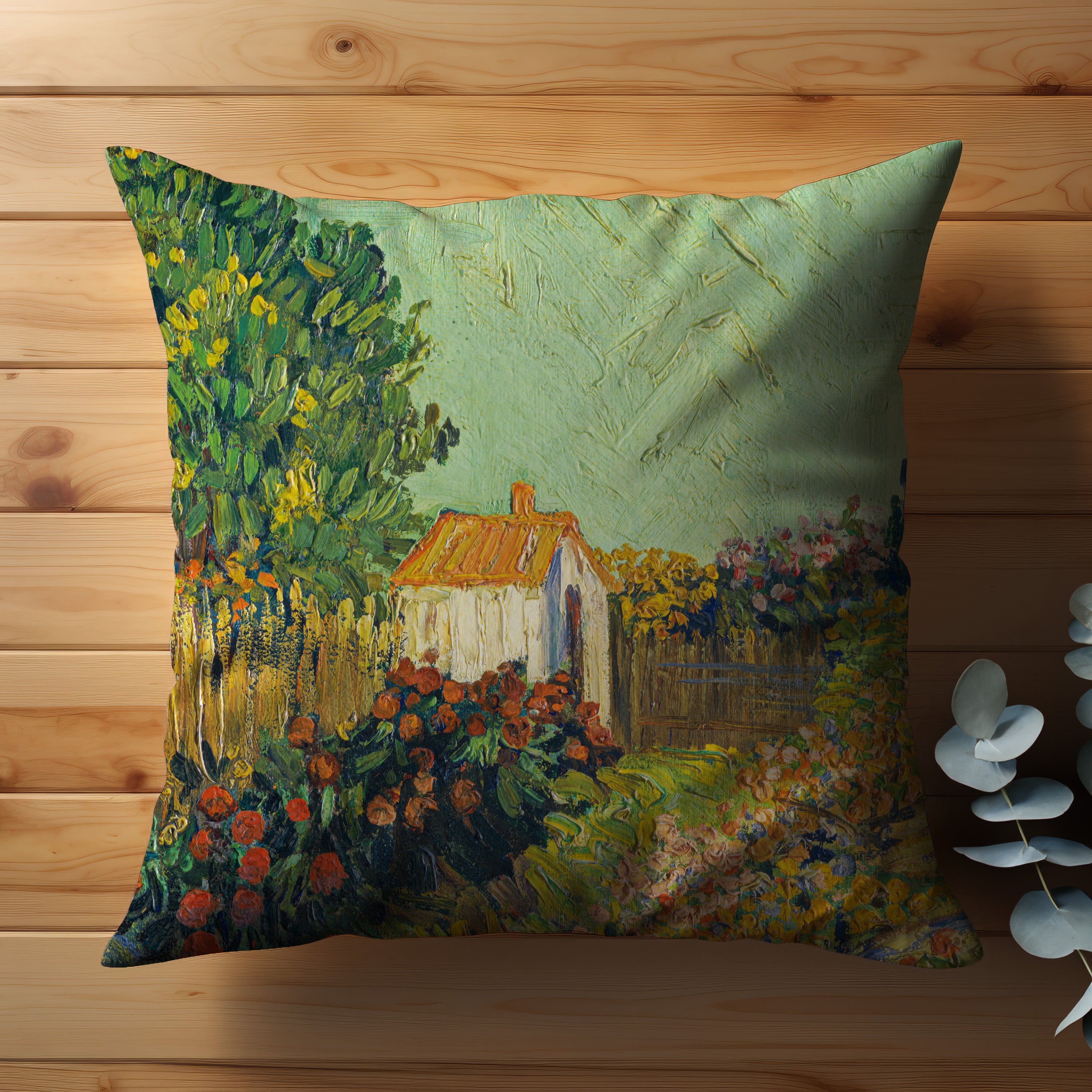 Van Gogh Landscape Throw Pillow featuring a beautiful artistic design for your home decor