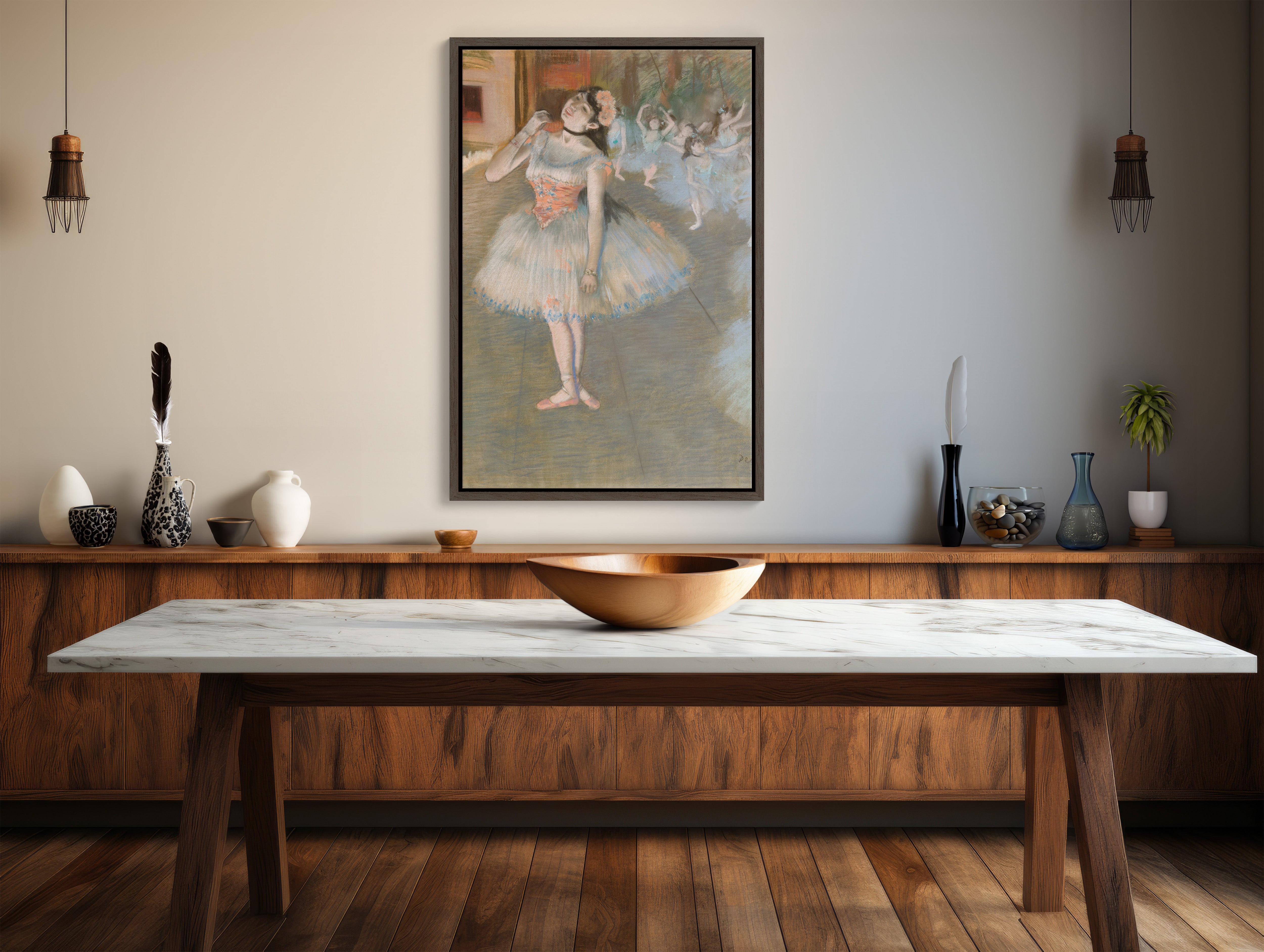 Exquisite large wall art featuring The Star by Degas