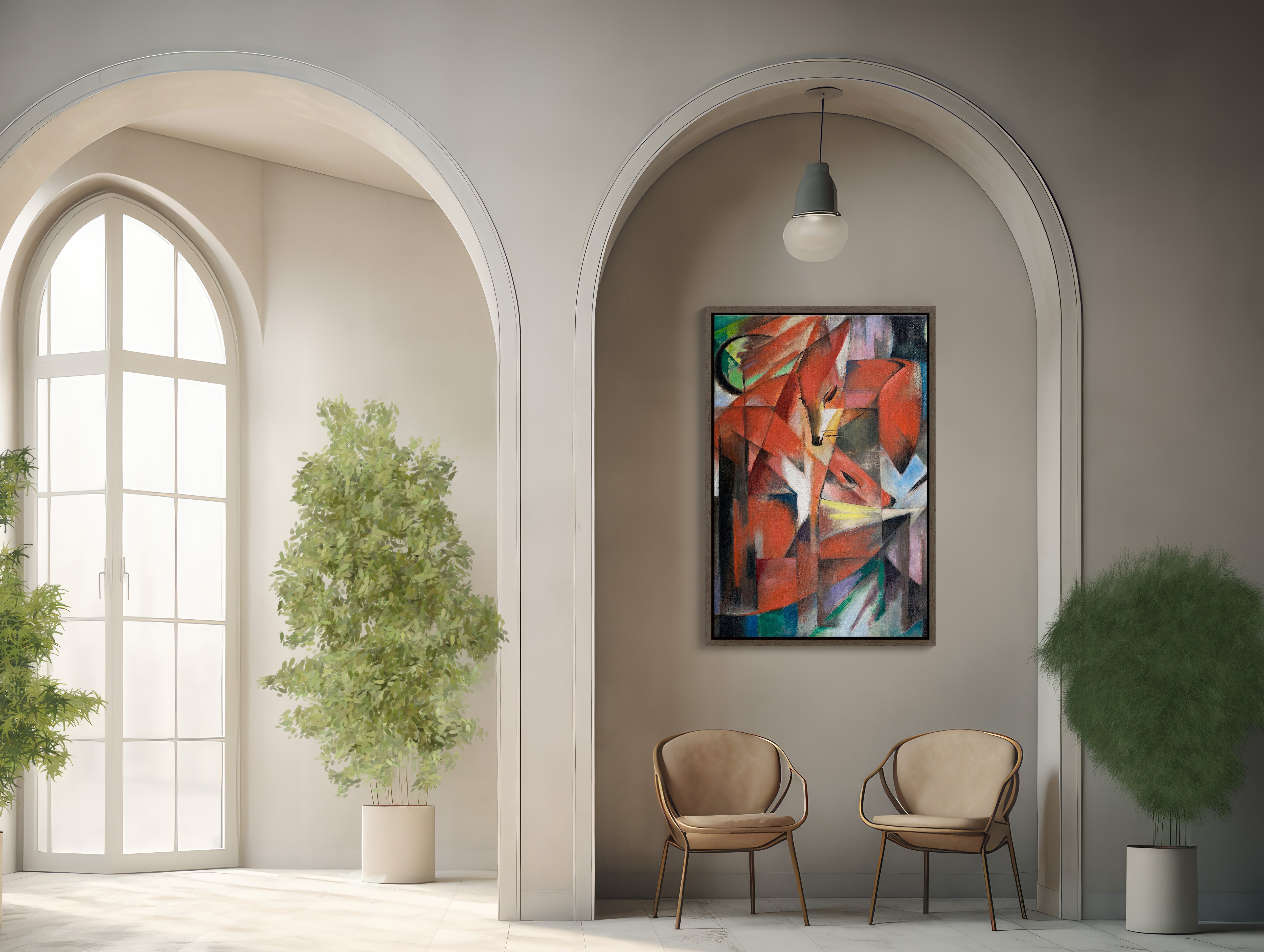 Beautiful and eye-catching large wall art of The Foxes painting