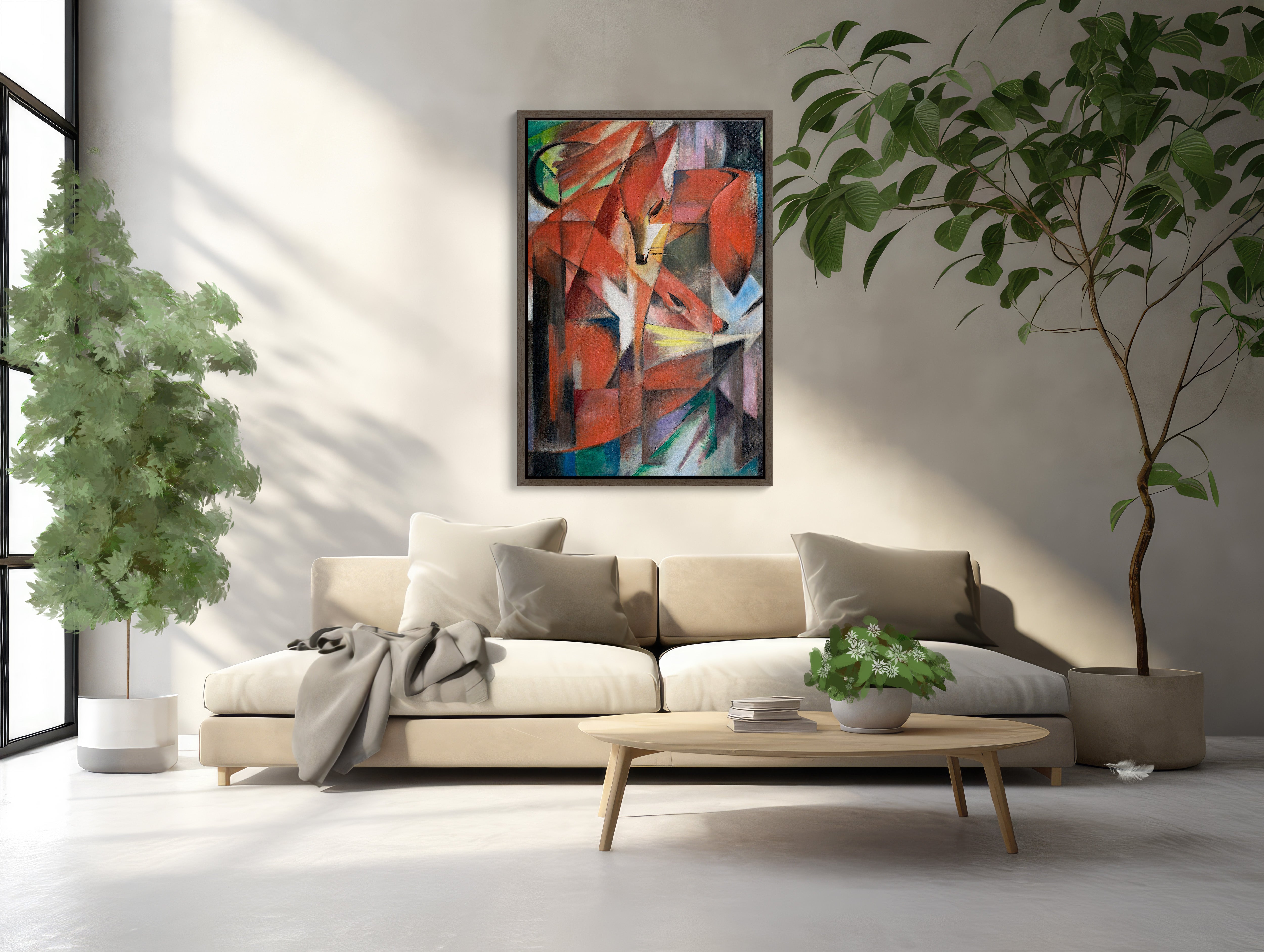 The Foxes by Franz Marc Large Wall Art in vibrant colors