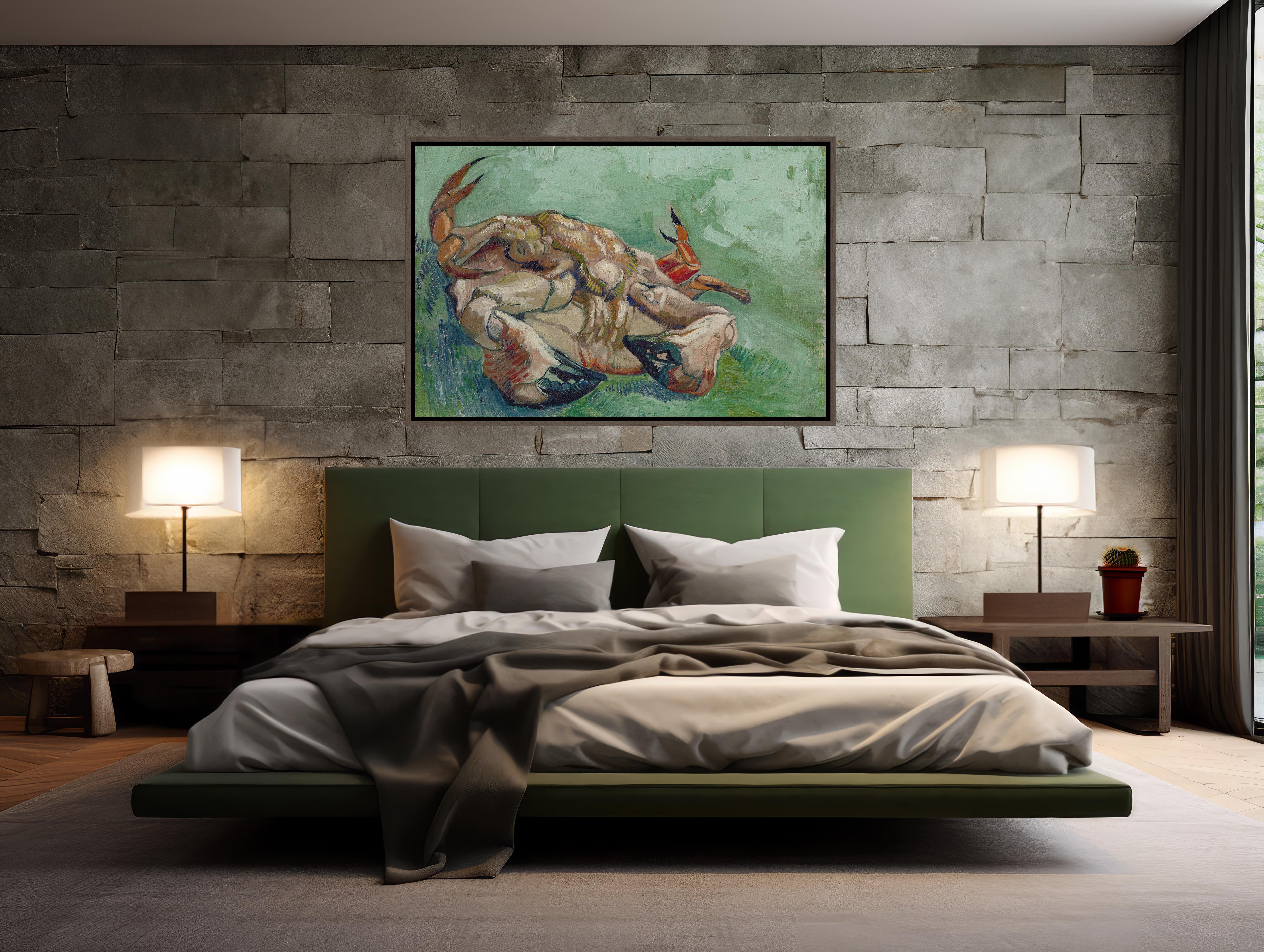 Extra large wall art: Van Gogh's Crab on His Back framed canvas print in 48x32 size