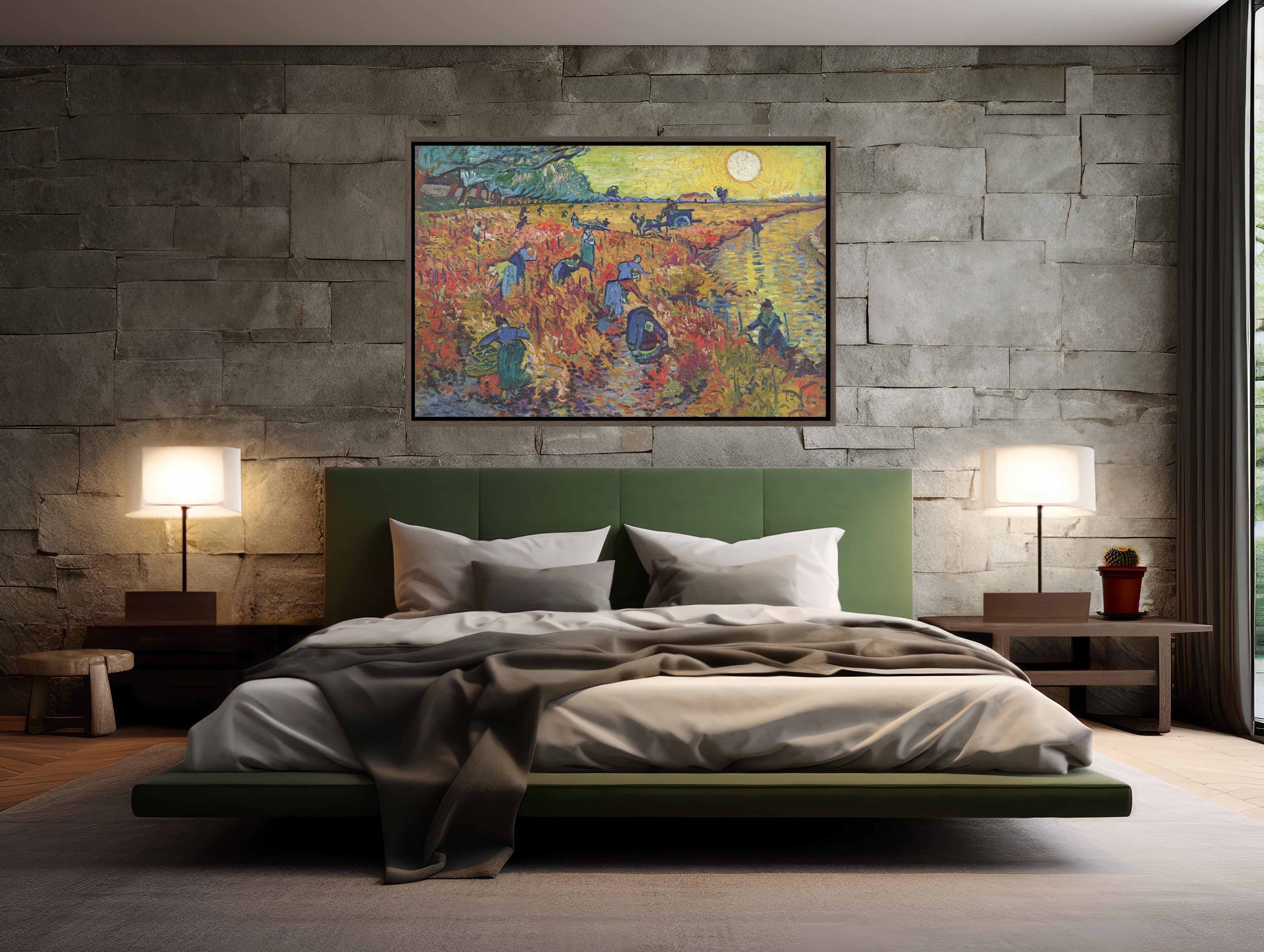 Exquisite extra large wall art featuring Van Gogh's Red Vineyard