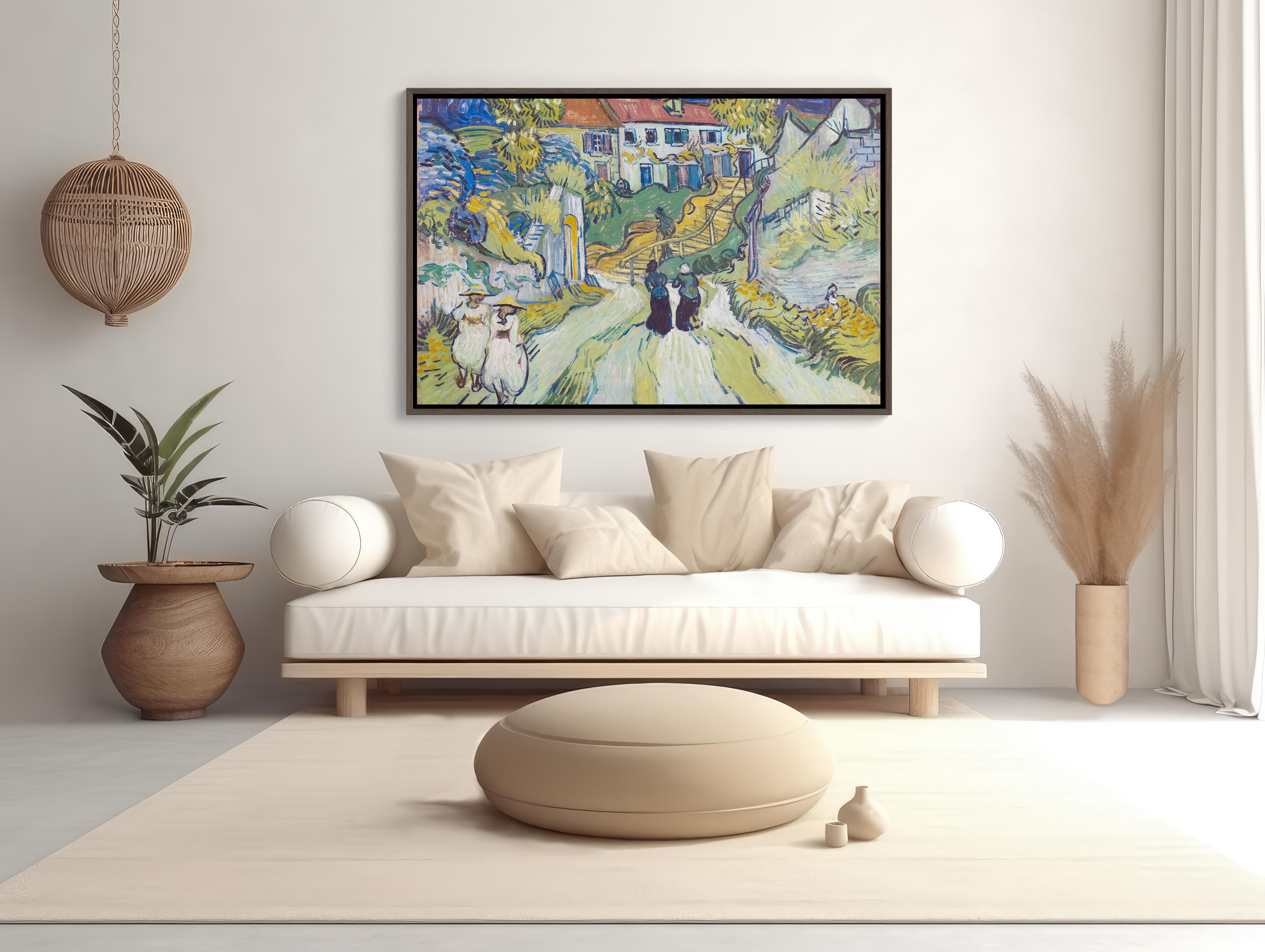 Beautiful XL wall art featuring Van Gogh's Stairway at Auvers painting