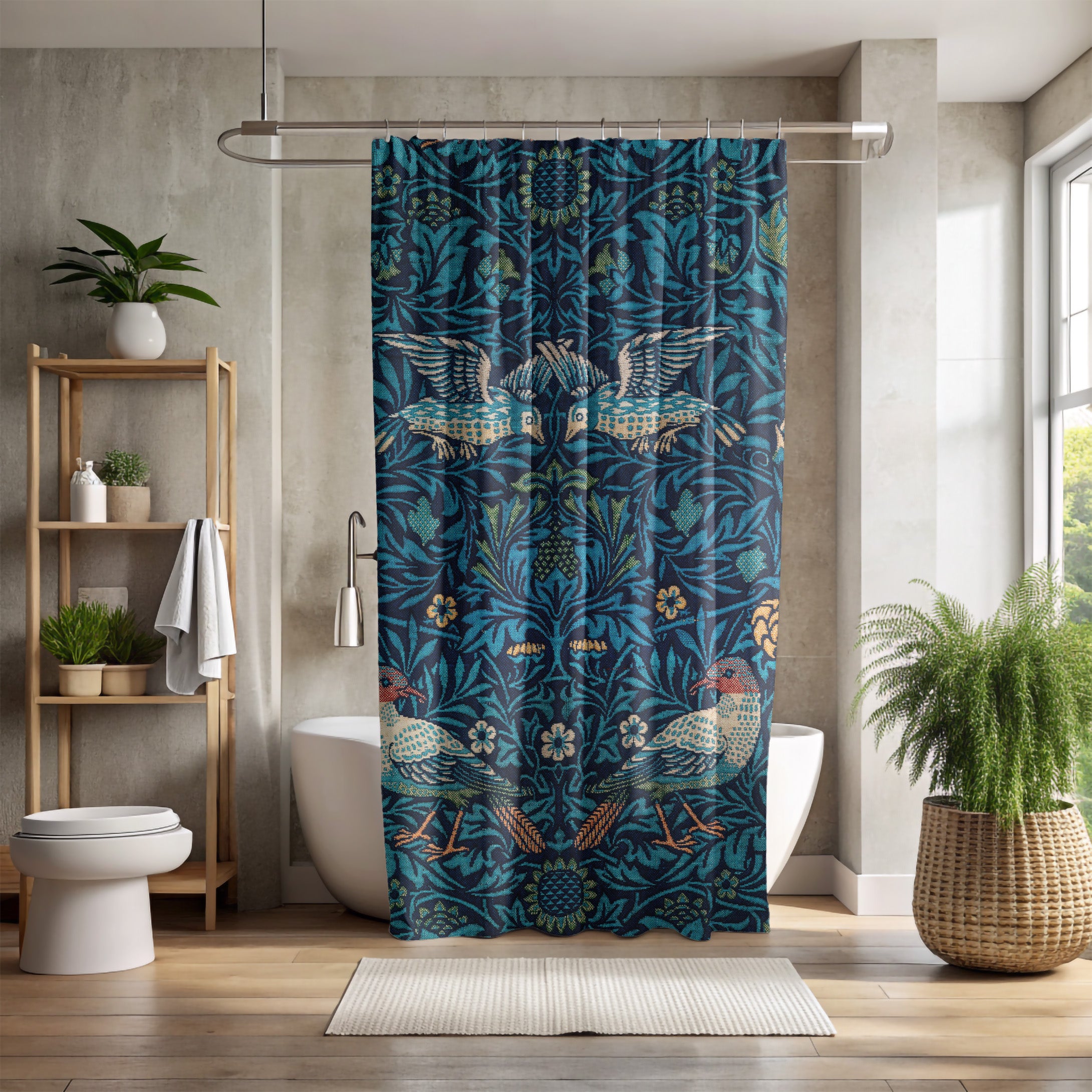 Shower curtain, shower curtains, shower curtain boho, boho shower curtain, floral curtain, cottagecore, floral bath decor, botanical bath decor, cloth shower curtain, long shower curtain, floral curtains, bathroom decor, bathroom curtain