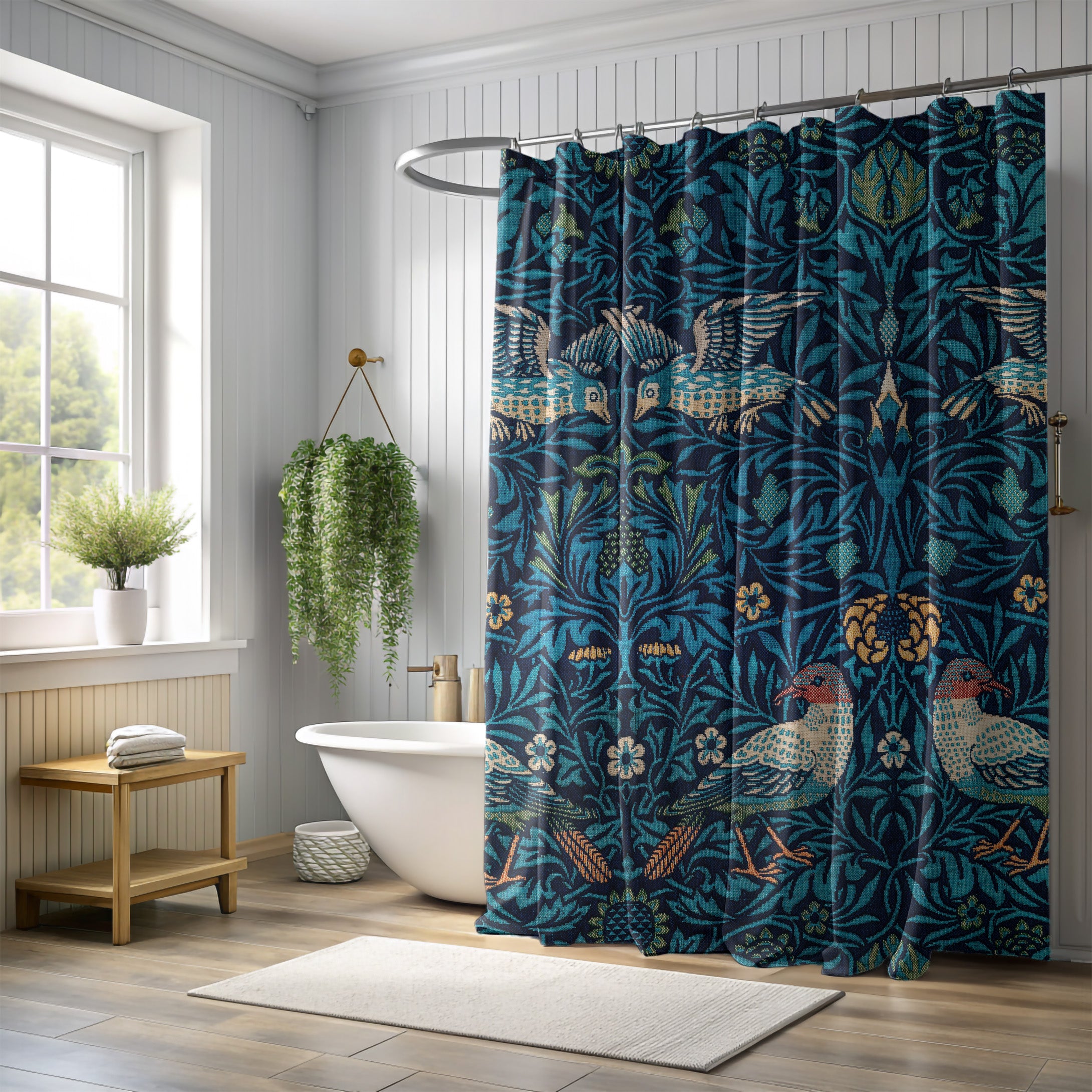 Shower curtain, shower curtains, shower curtain boho, boho shower curtain, floral curtain, cottagecore, floral bath decor, botanical bath decor, cloth shower curtain, long shower curtain, floral curtains, bathroom decor, bathroom curtain