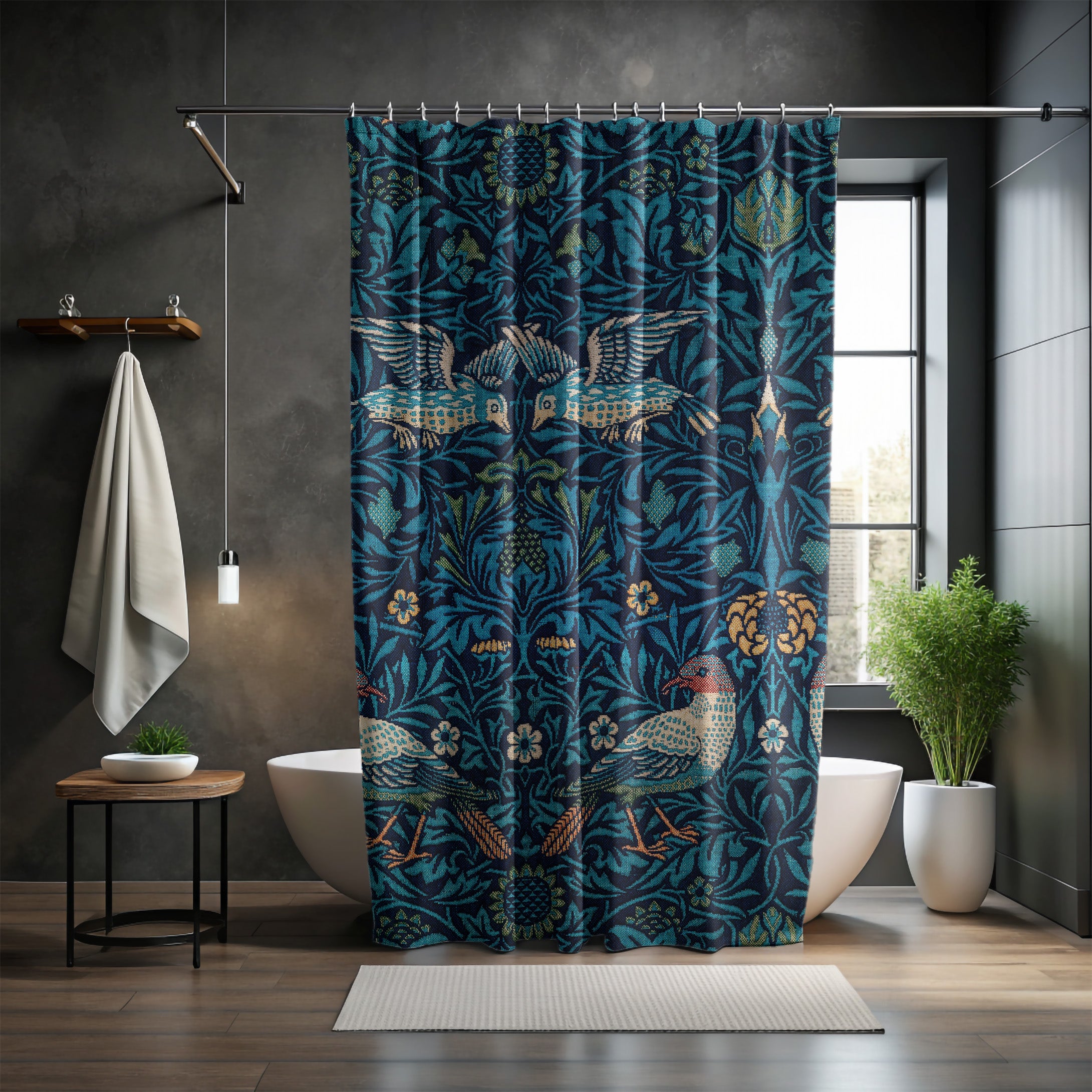 Shower curtain, shower curtains, shower curtain boho, boho shower curtain, floral curtain, cottagecore, floral bath decor, botanical bath decor, cloth shower curtain, long shower curtain, floral curtains, bathroom decor, bathroom curtain