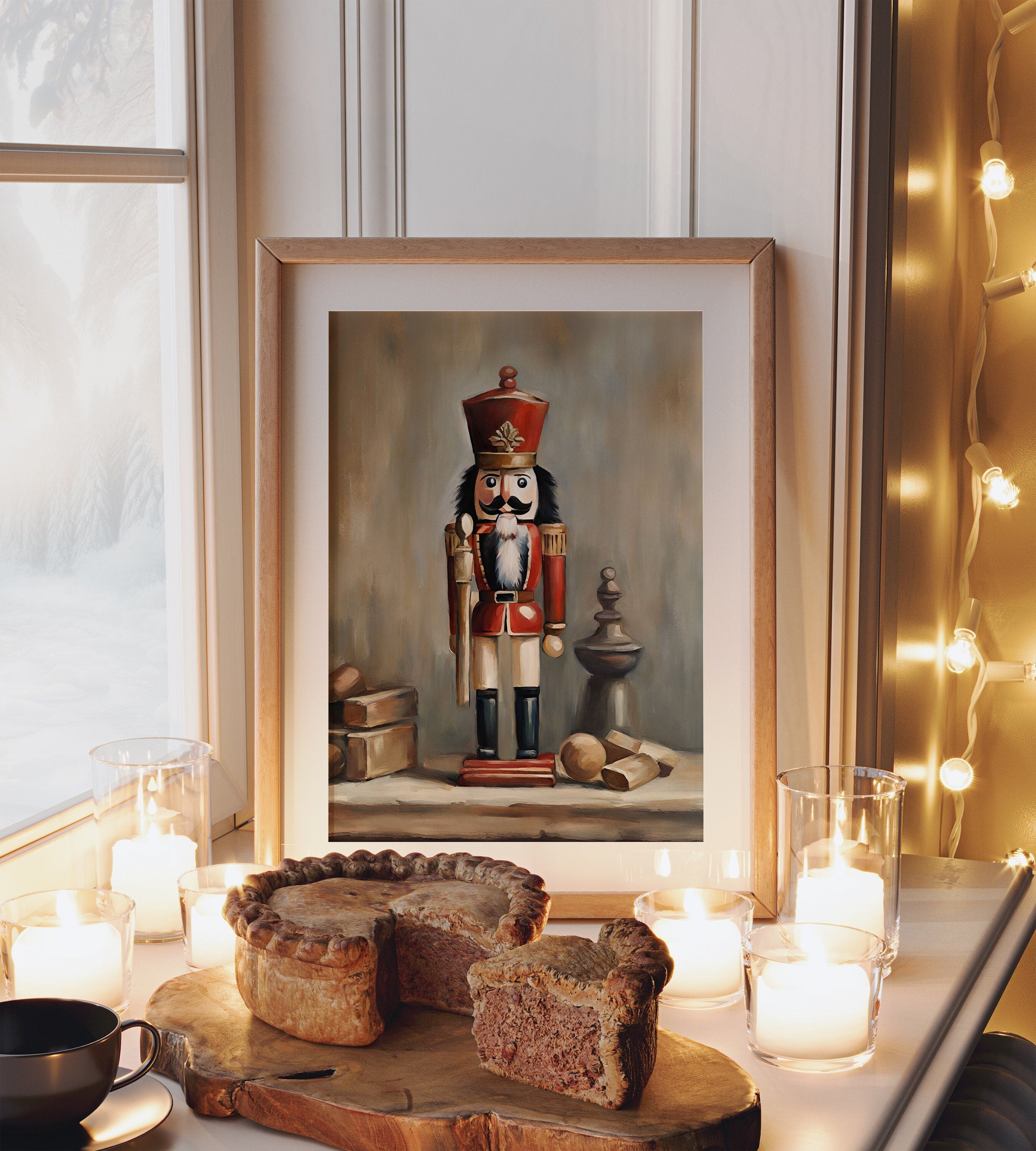 Vintage Nutcracker Christmas Wall Art Print for Immediate Download