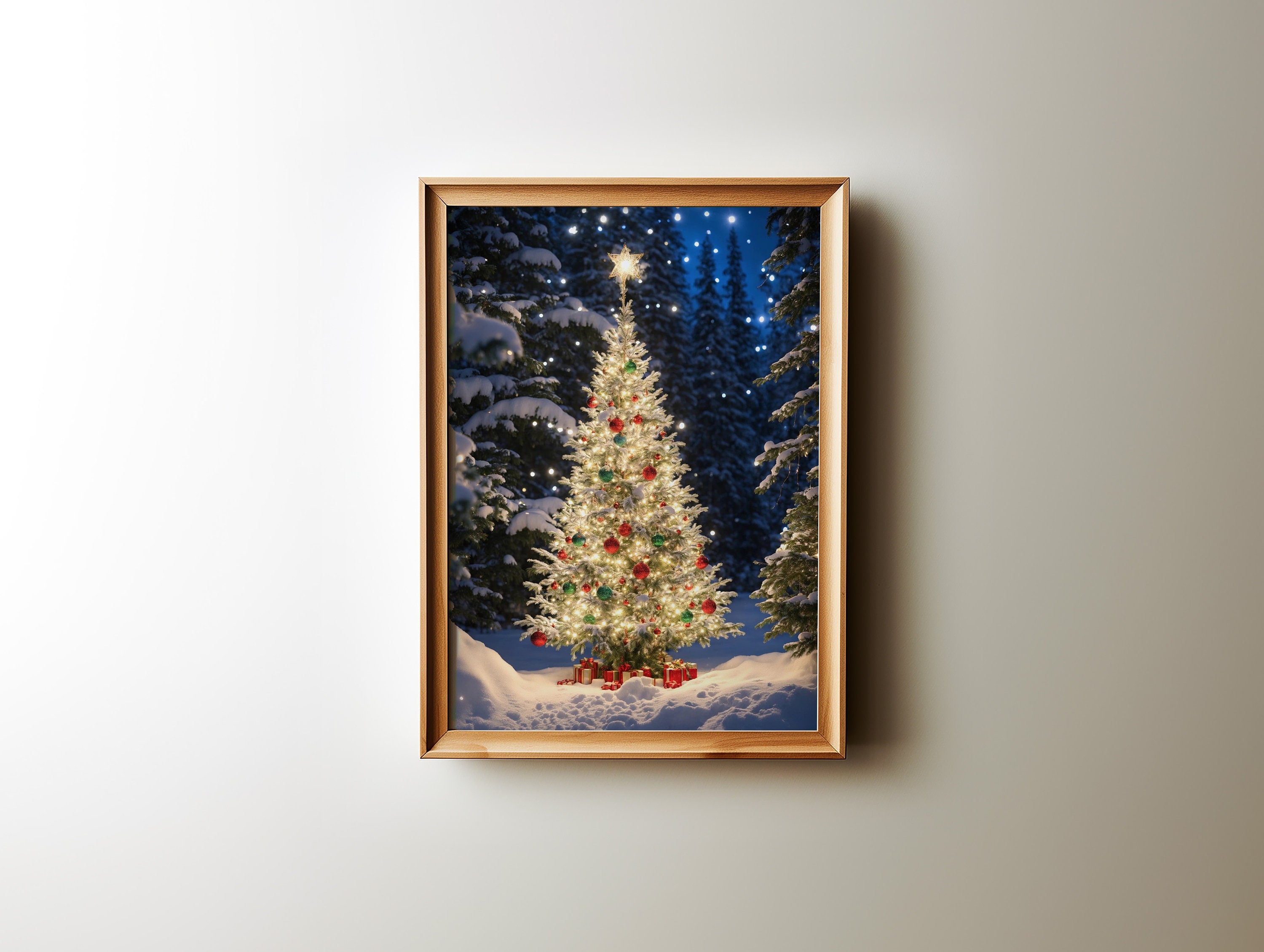 Digital download of Christmas tree artwork in multiple sizes