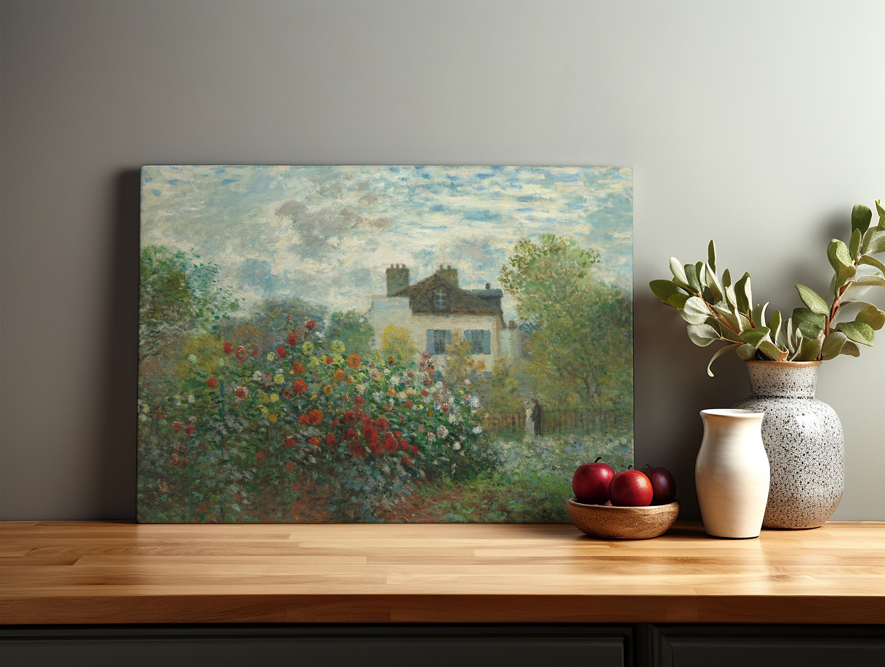 Printable wall art featuring Monet's Artist Garden in stunning and vivid colors