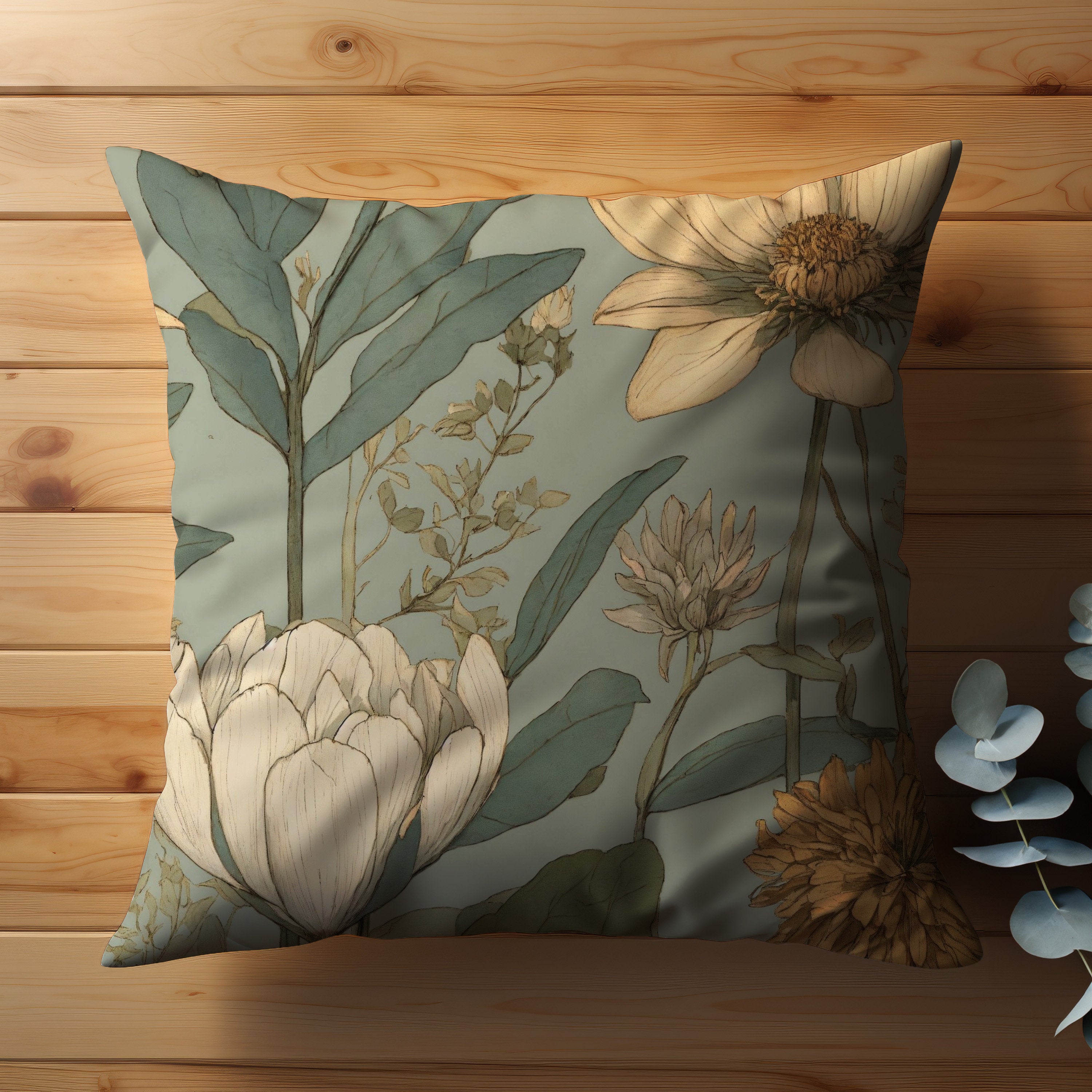 Cool throw pillow, spring throw pillow, colorful throw pillow, couch pillow, japandi pillow, japandi home decor, green throw pillow, floral throw pillow, sofa pillow, sofa throw pillow, soft colored pillow, neutral throw pillow, throw pillow sofa