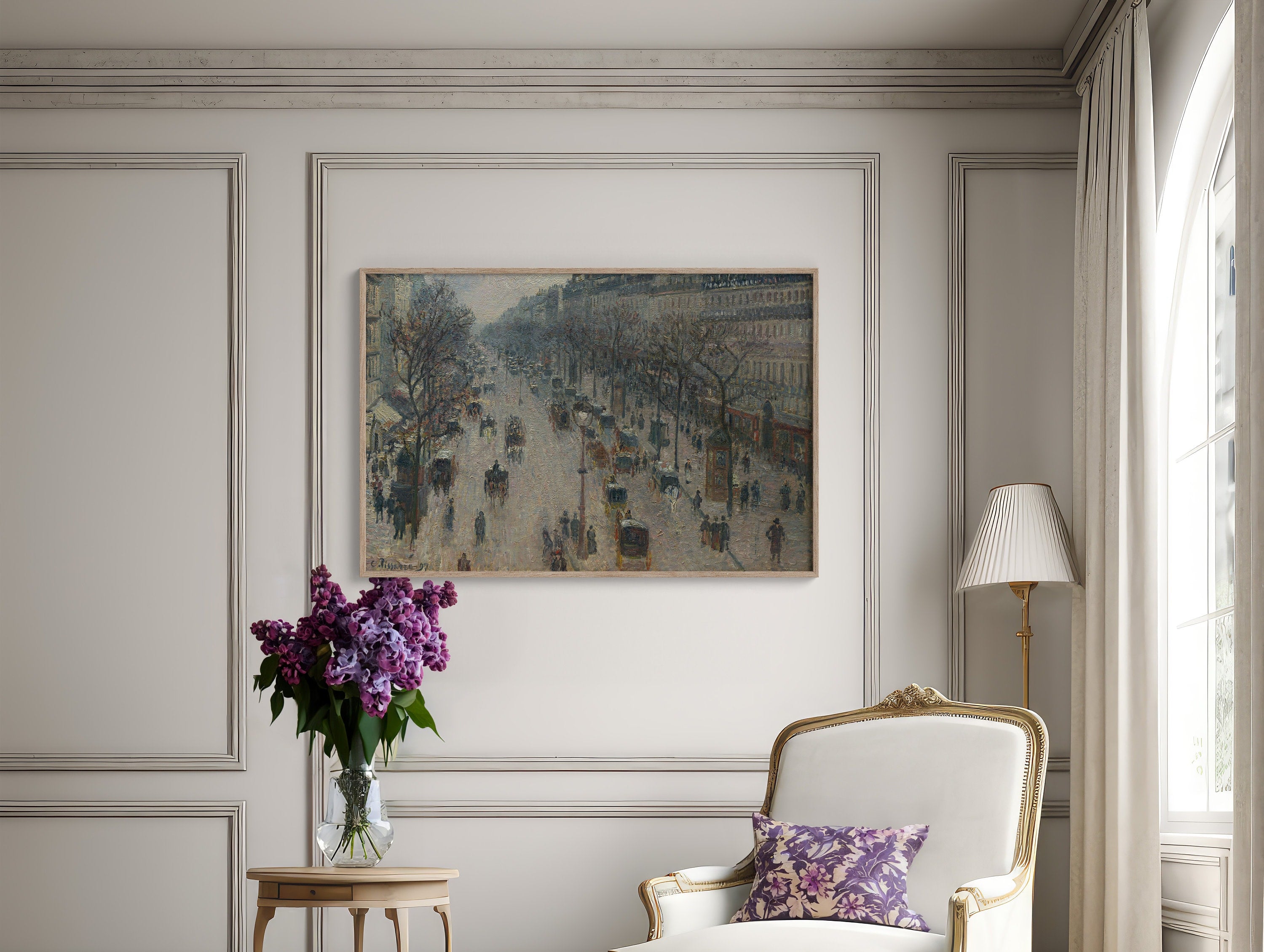 High-quality large framed art print of Paris cityscape with free shipping