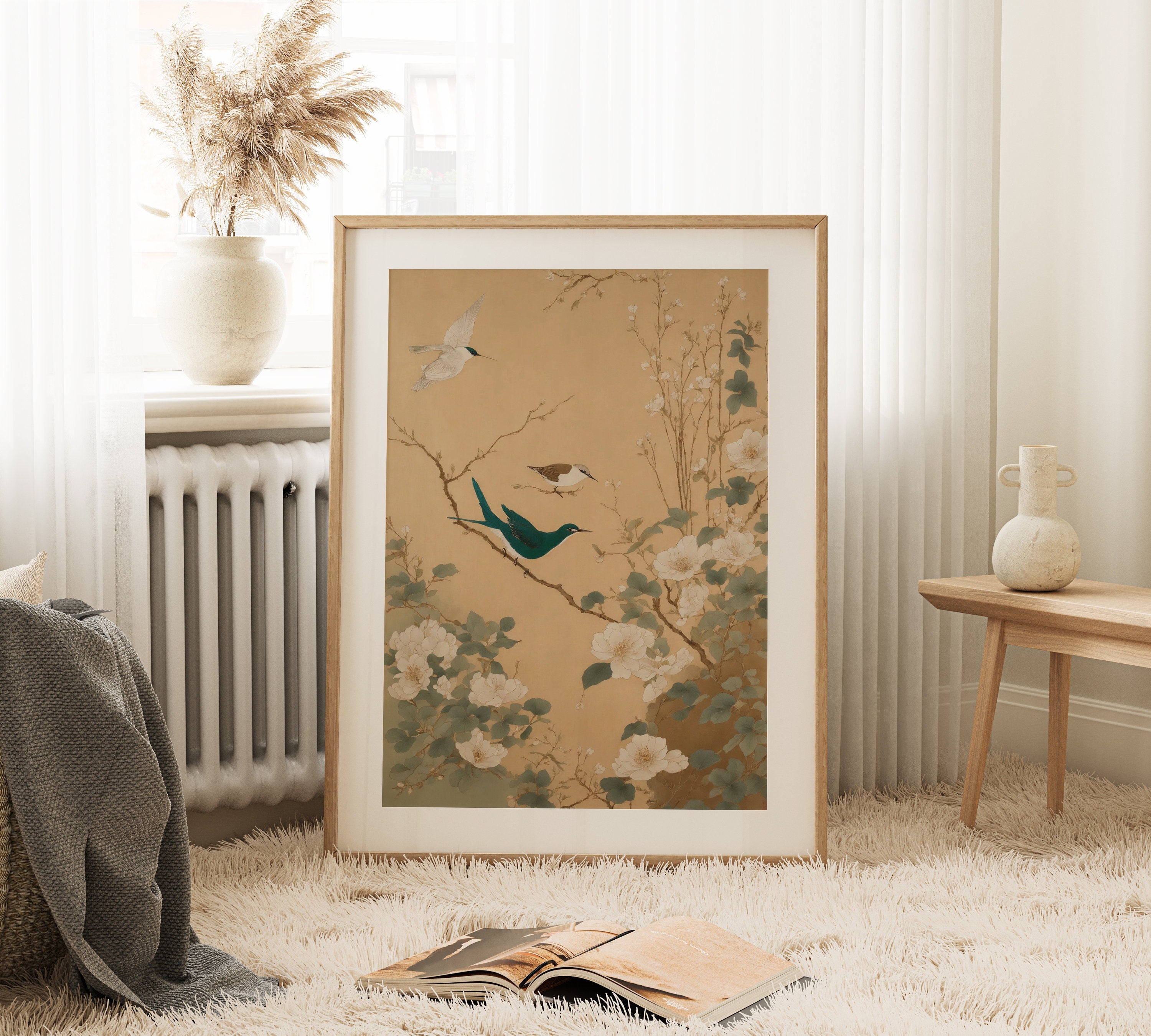 Stunning Japandi Wall Art with Botanical Elements