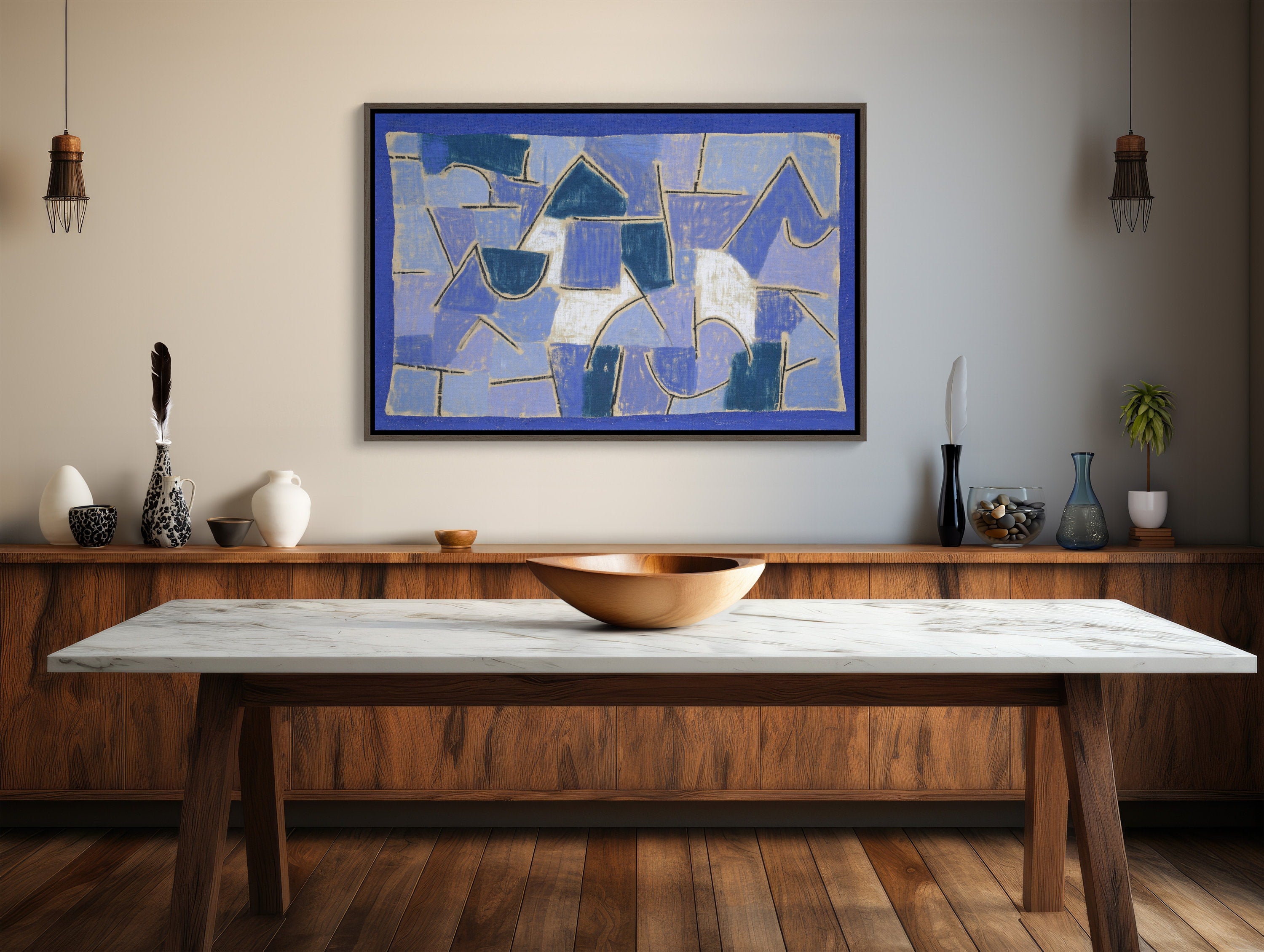 'Blue Night by Paul Klee' large wall art framed canvas print