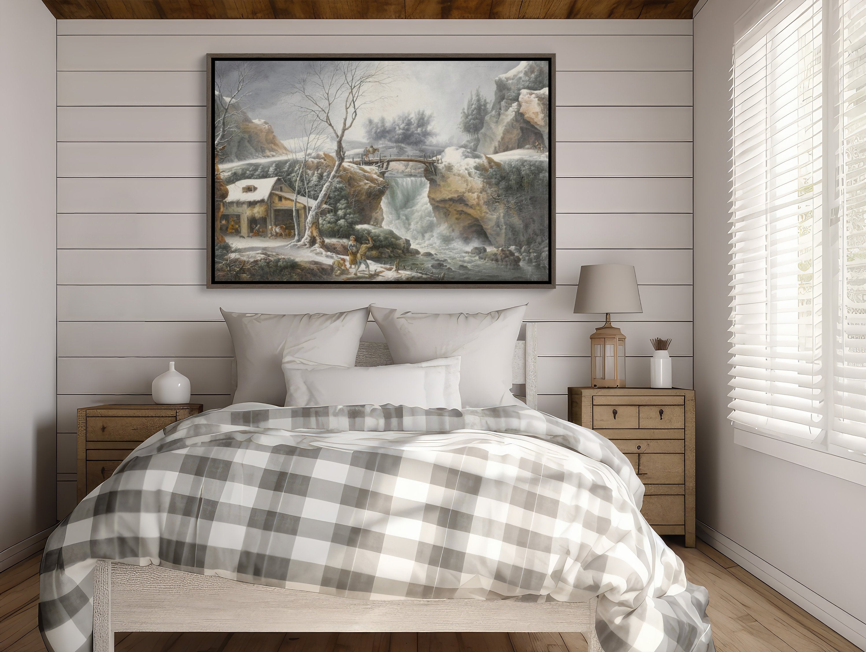 Majestic large wall art depicting Francesco Foschi's Winter Landscape