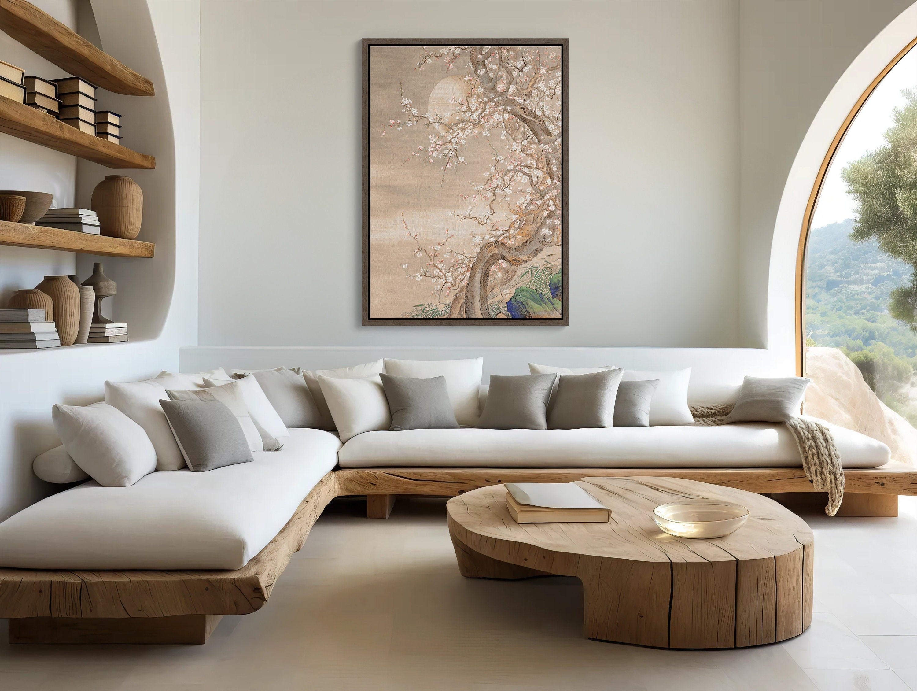 Traditional Japanese Wall Art with Cherry Blossoms and Fine Art Print