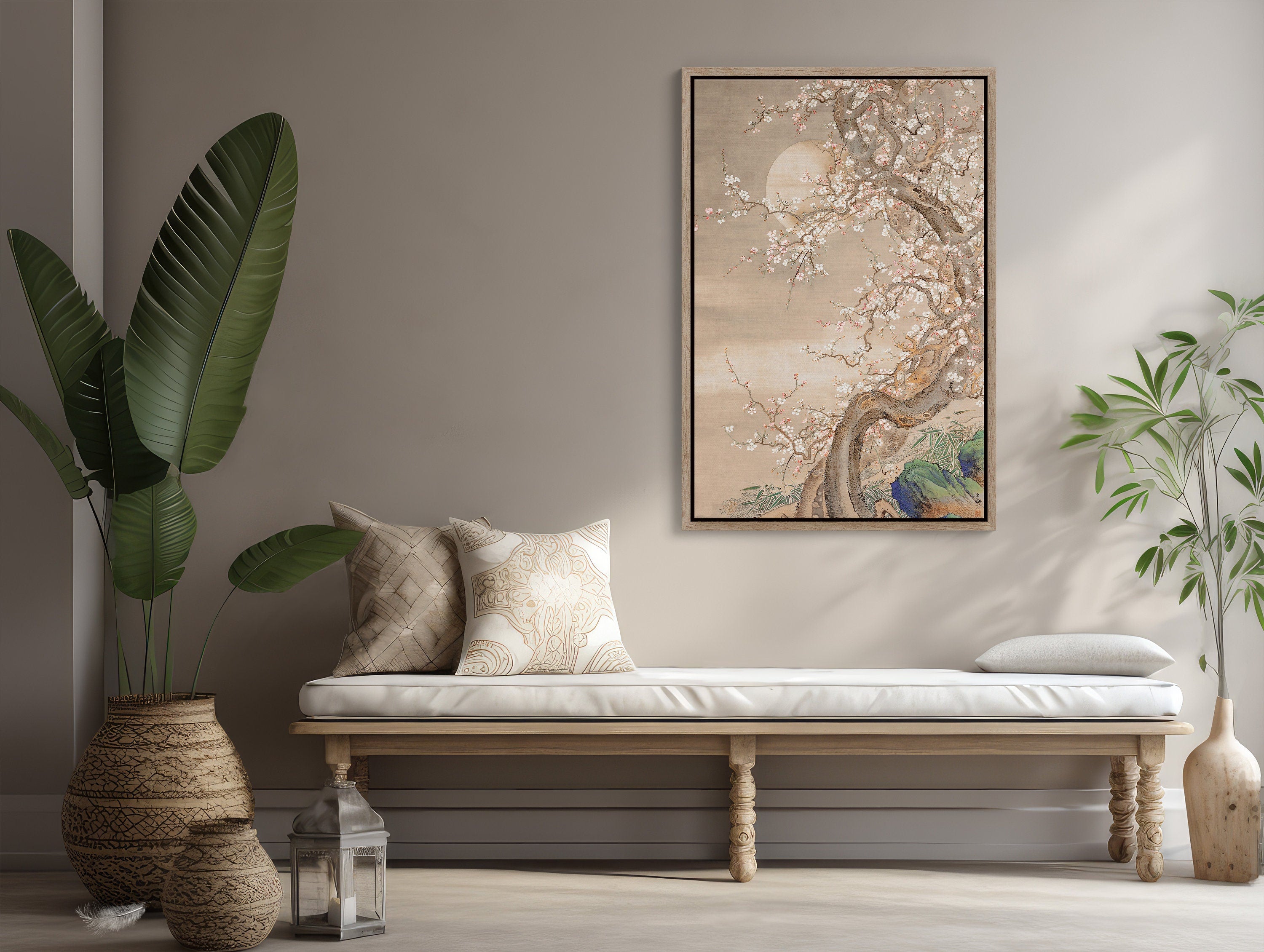 Elegant Fine Art Print of Japanese Cherry Blossoms for Wall Decoration