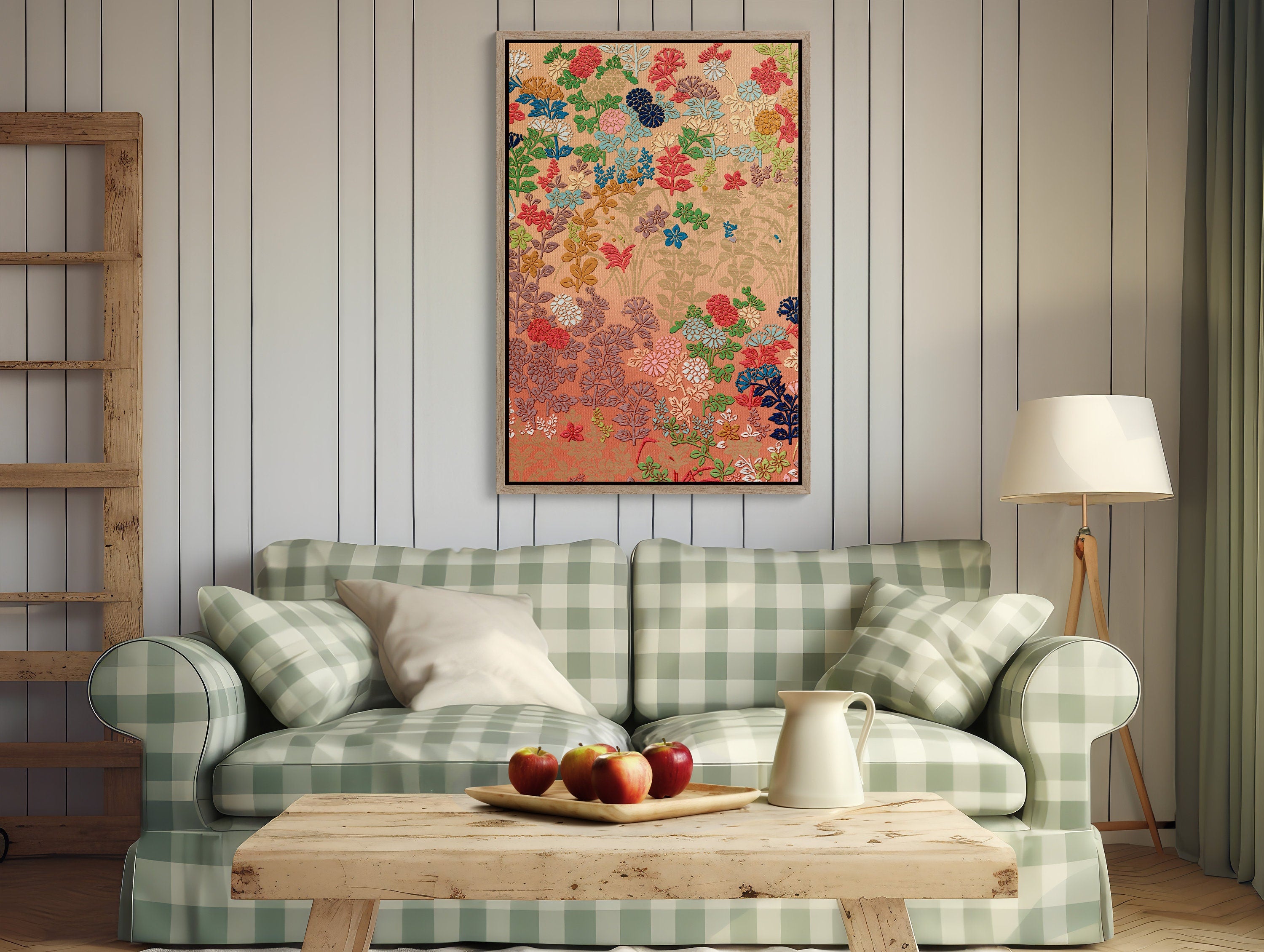  Japanese flower pattern canvas print, perfect for adding elegance to home decor