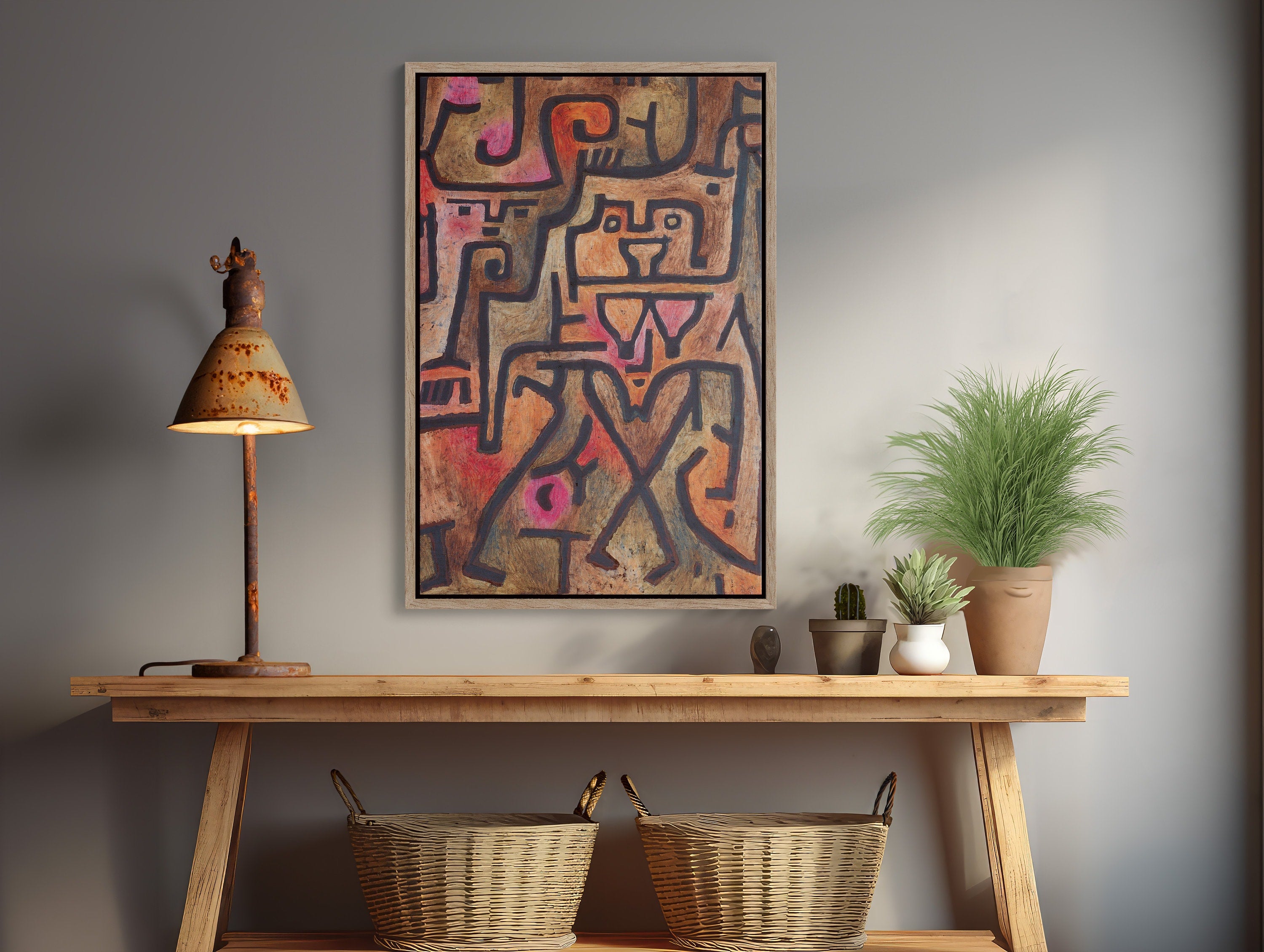 Stunning framed canvas print featuring vibrant abstract design and bold colors