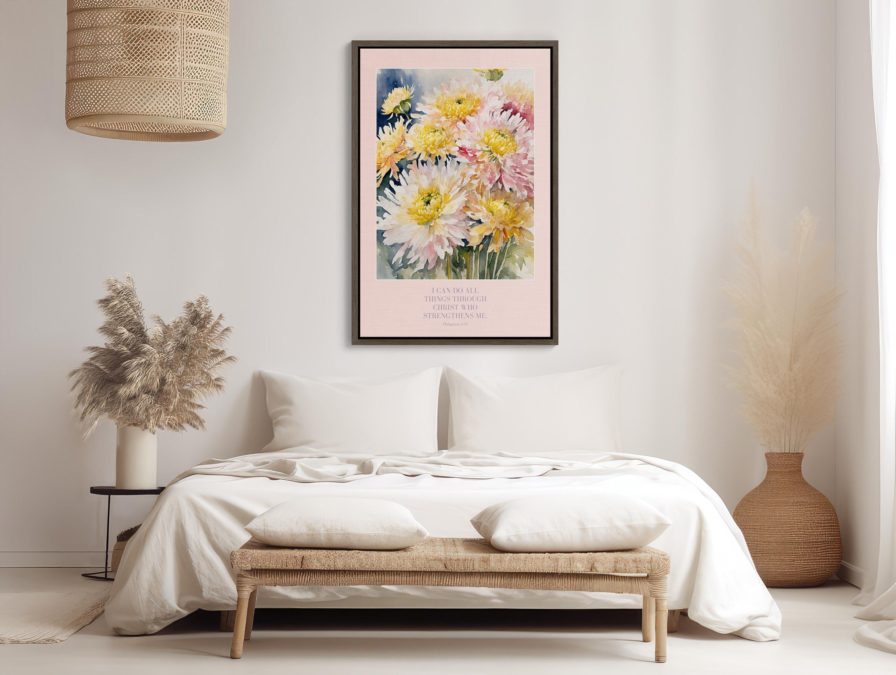 Inspirational Bible Verse Canvas: A beautiful matte fine art poster featuring a timeless Christian wall art, perfect for enhancing your home decor