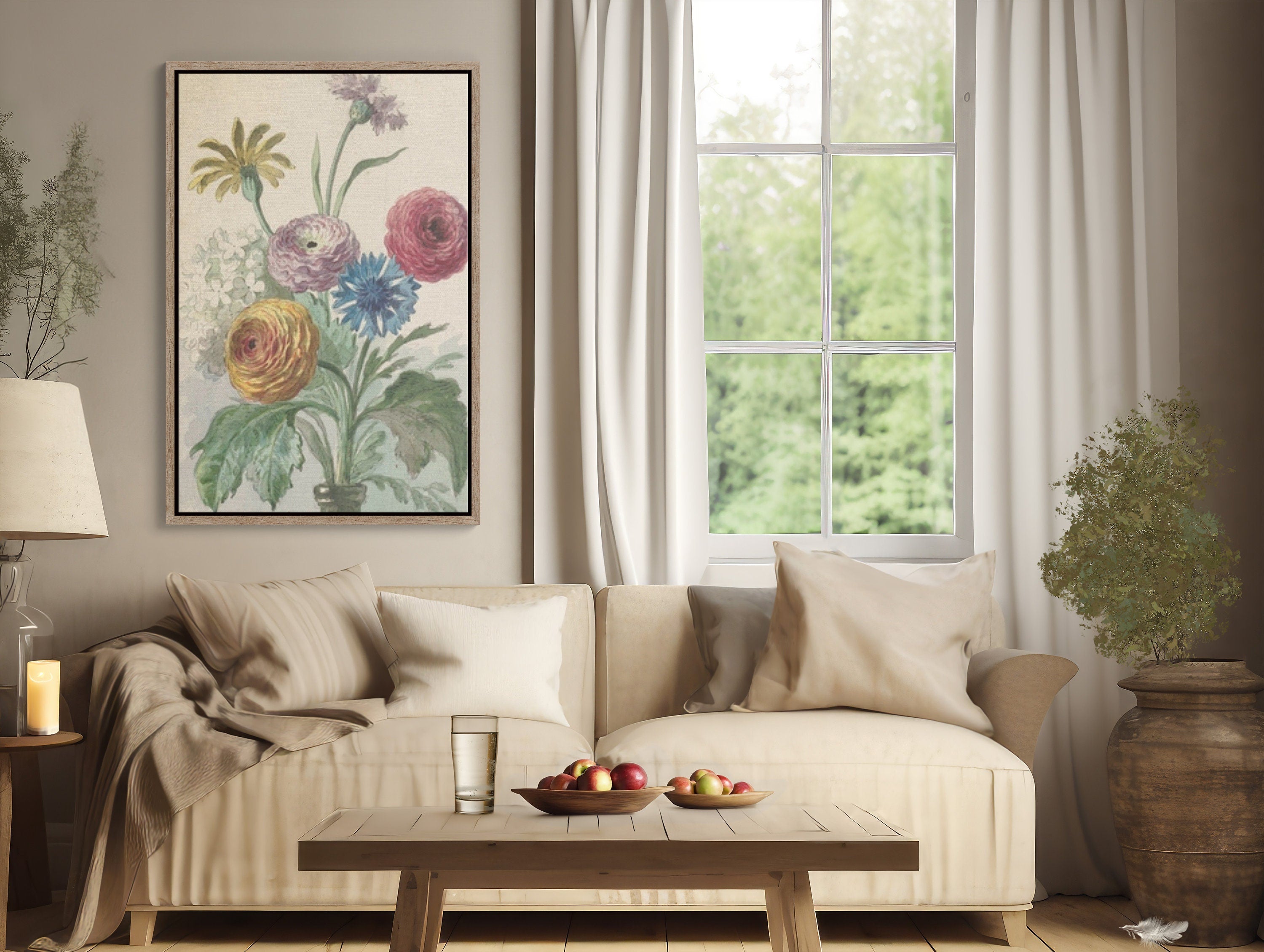 A beautiful framed canvas print of Boeket by William Van Leen, available in multiple size options, perfect for adding an elegant touch to your home decor