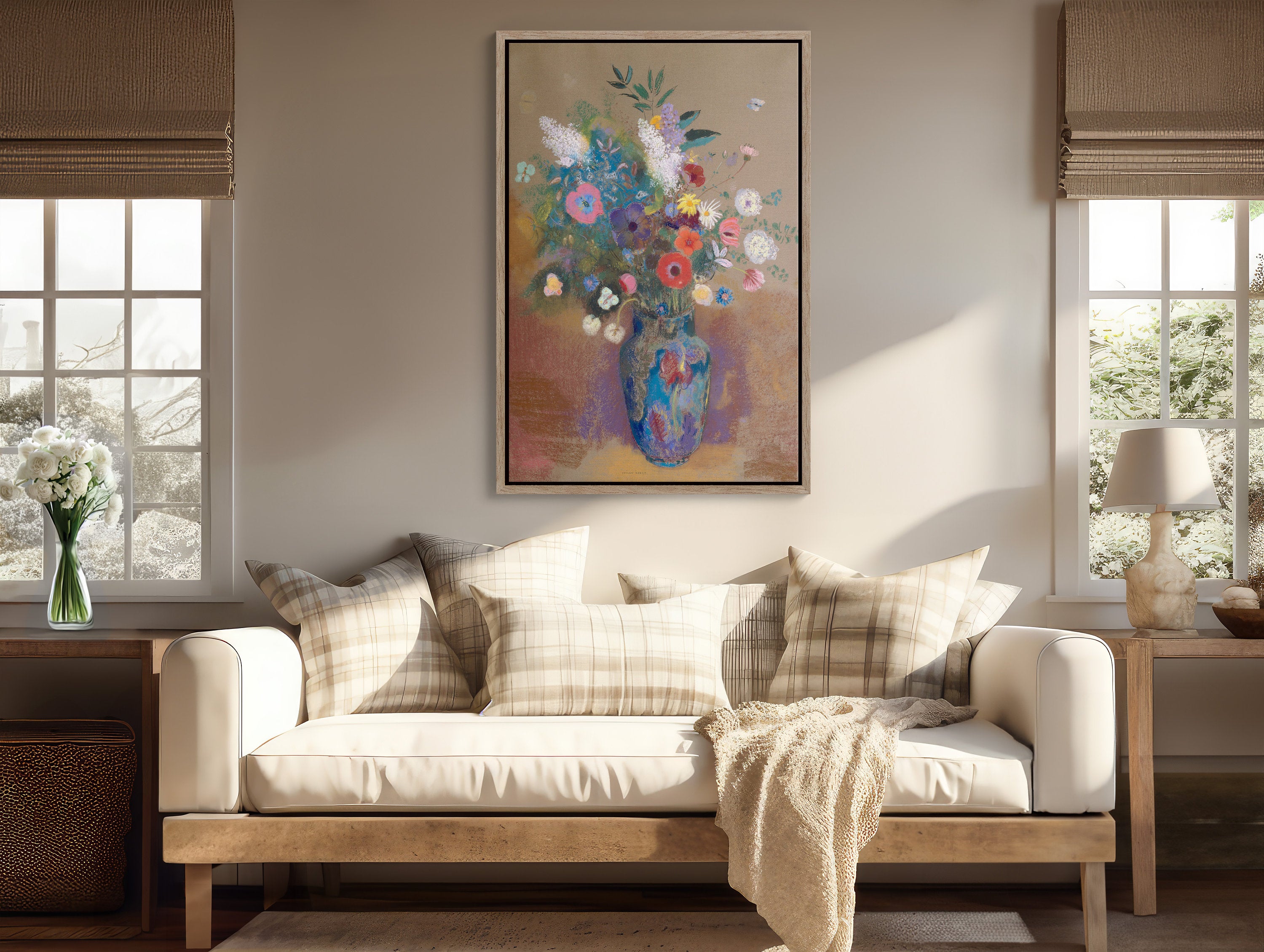  Beautifully crafted large wall art canvas print in an elegant frame 