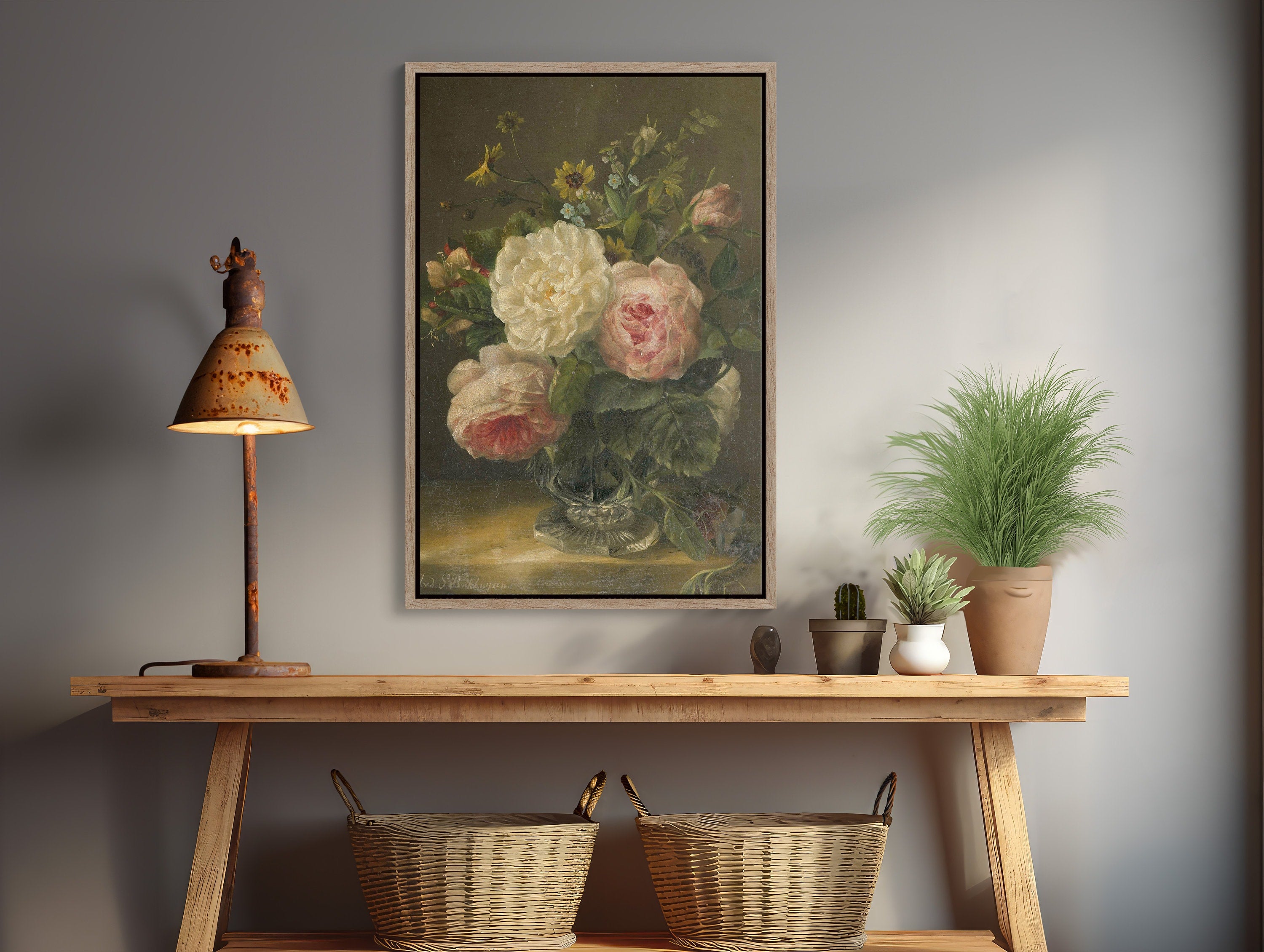  Large wall art canvas print featuring beautiful floral design