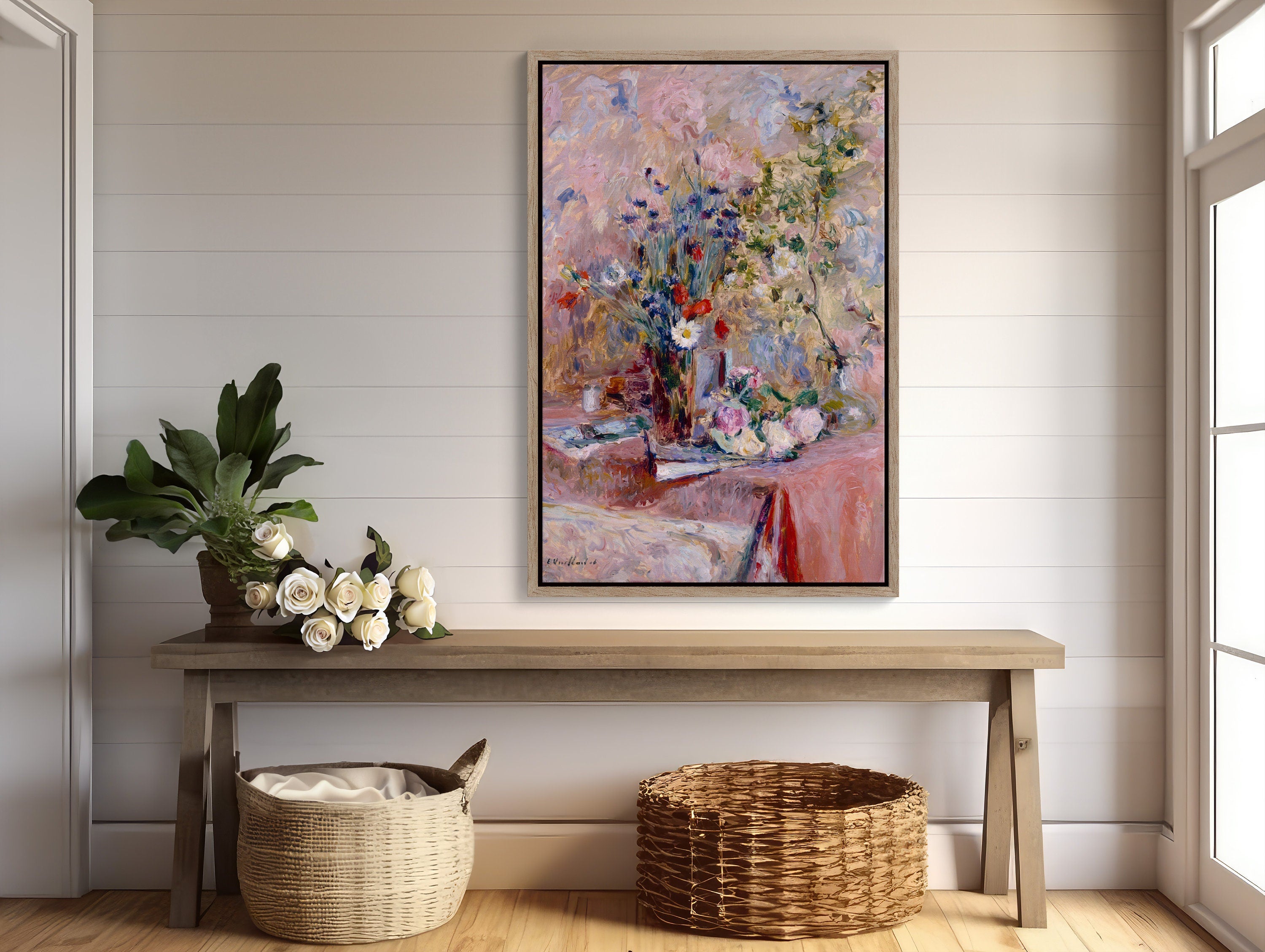  Gorgeous framed canvas print of Edouard Vuillard's floral masterpiece, perfect for adding an elegant touch to any space