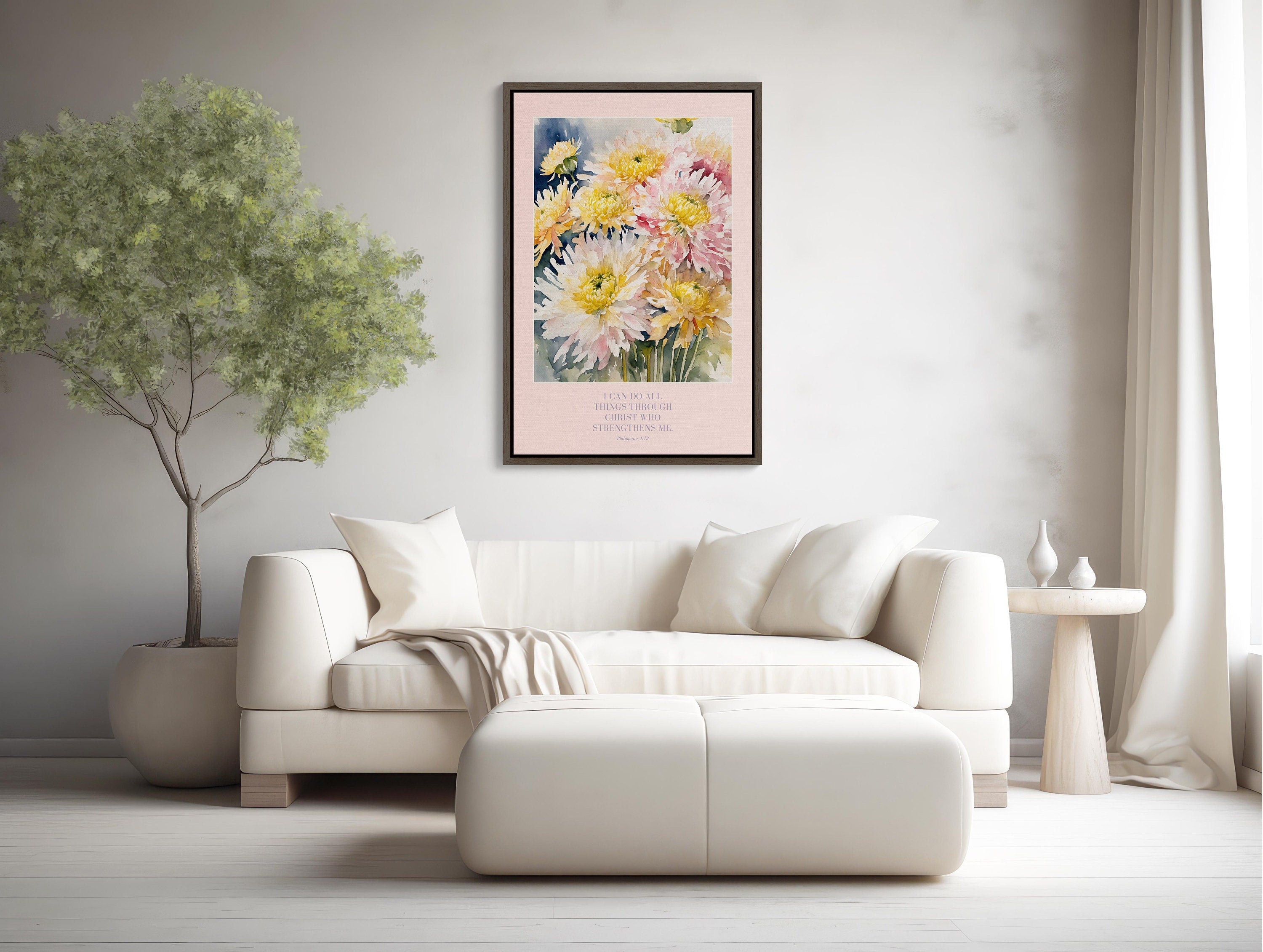 Beautiful Christian framed canvas print wall art featuring a serene and uplifting religious scene