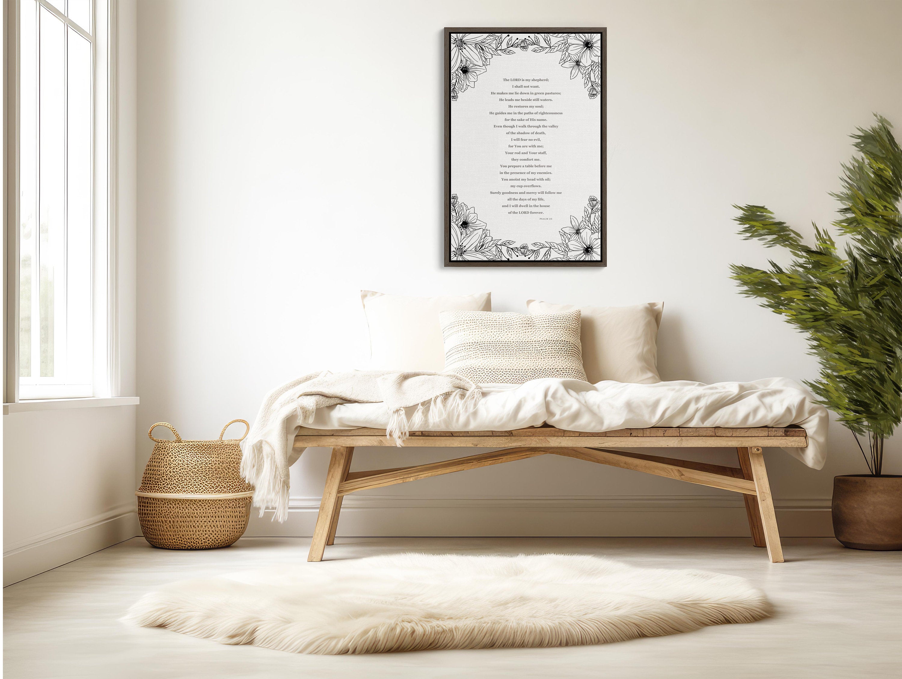 Christian Wall Art Framed Print with Bible Verse and Free Shipping