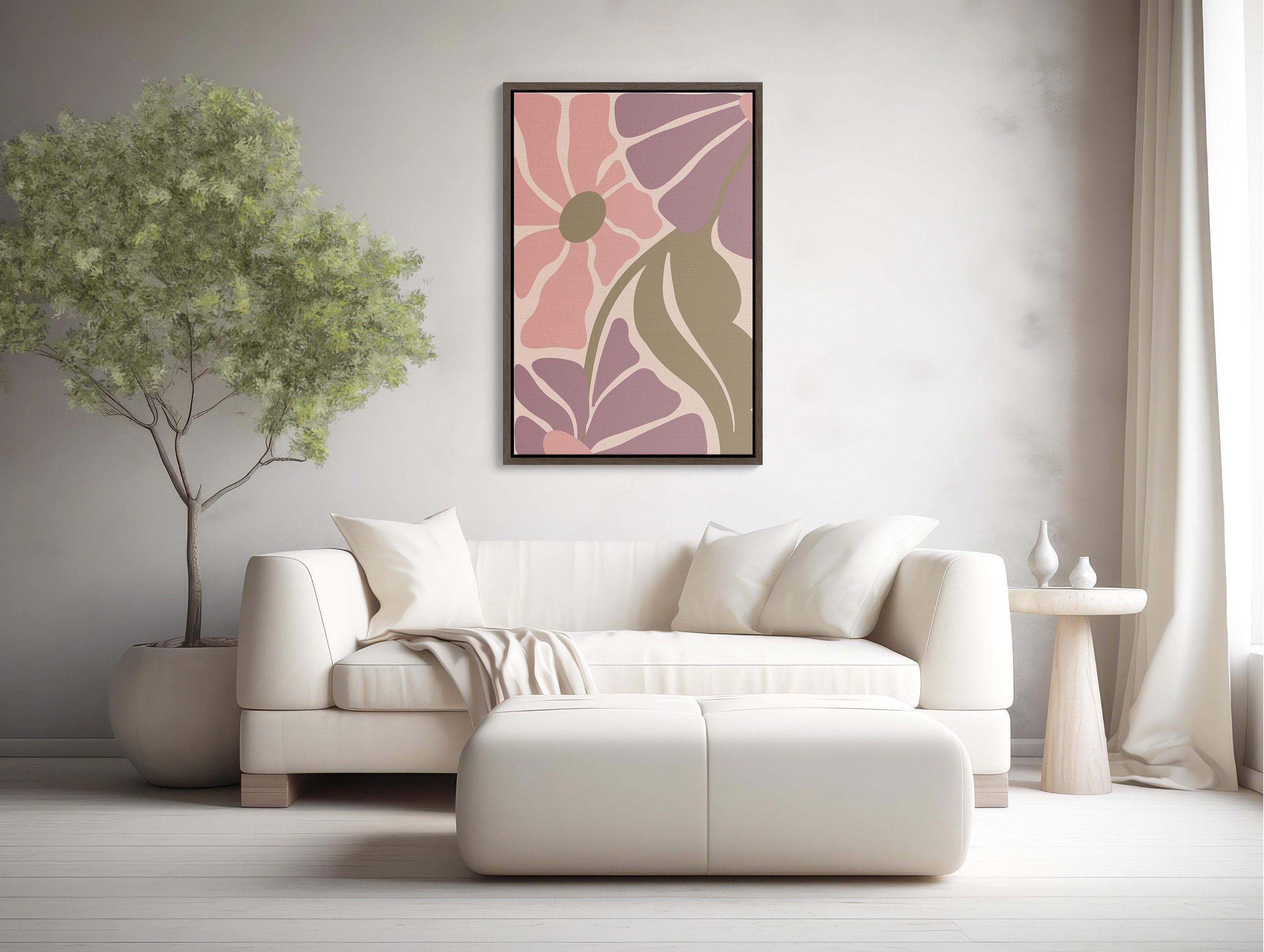 Chic and stylish pink wall art perfect for adding a pop of color to the room