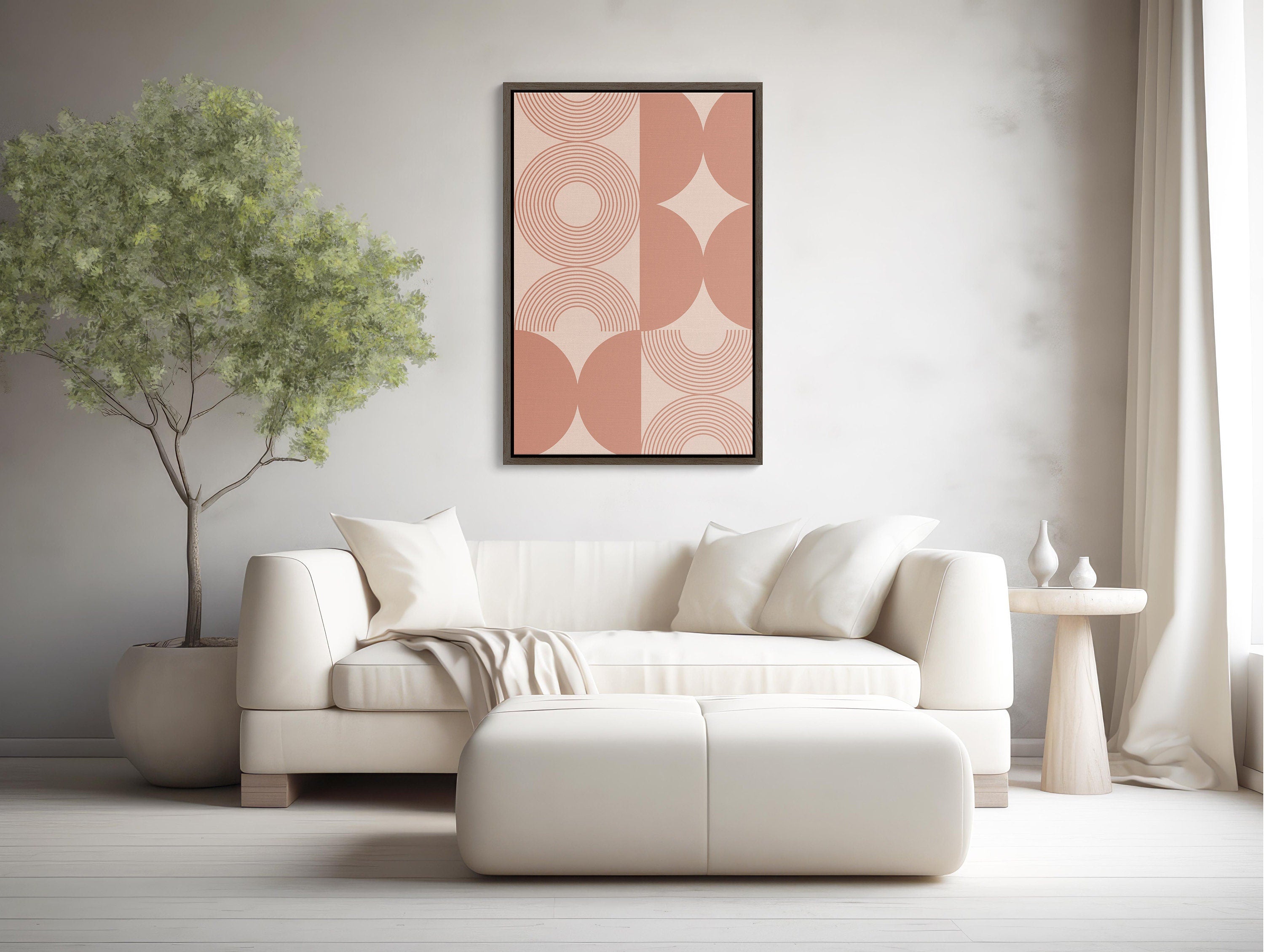 Beautiful bohemian wall art featuring intricate pink and gold design