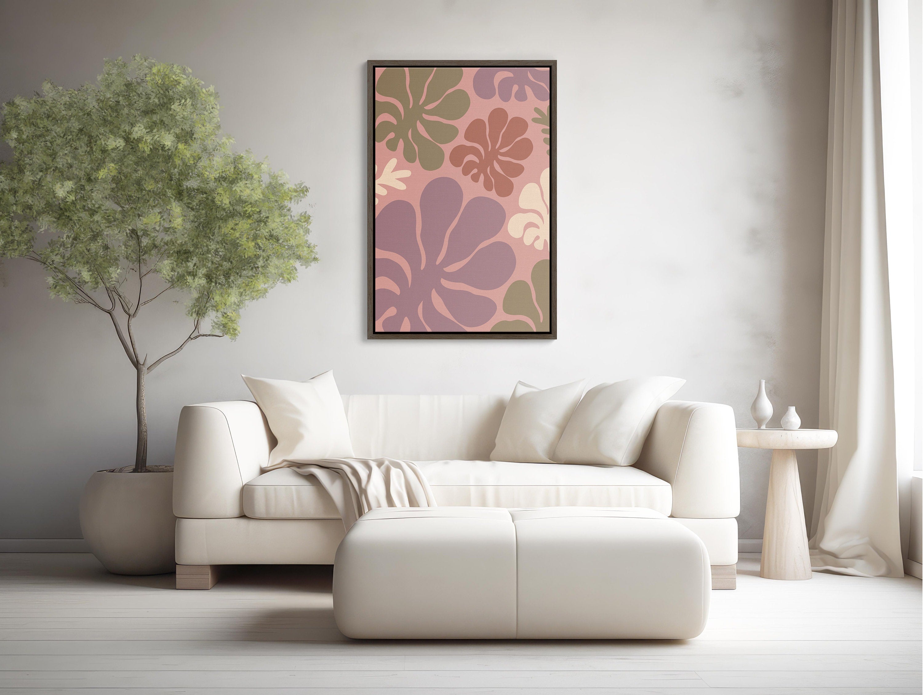 Boho Wall Art XL Framed Canvas in Pink for a Sophisticated Look