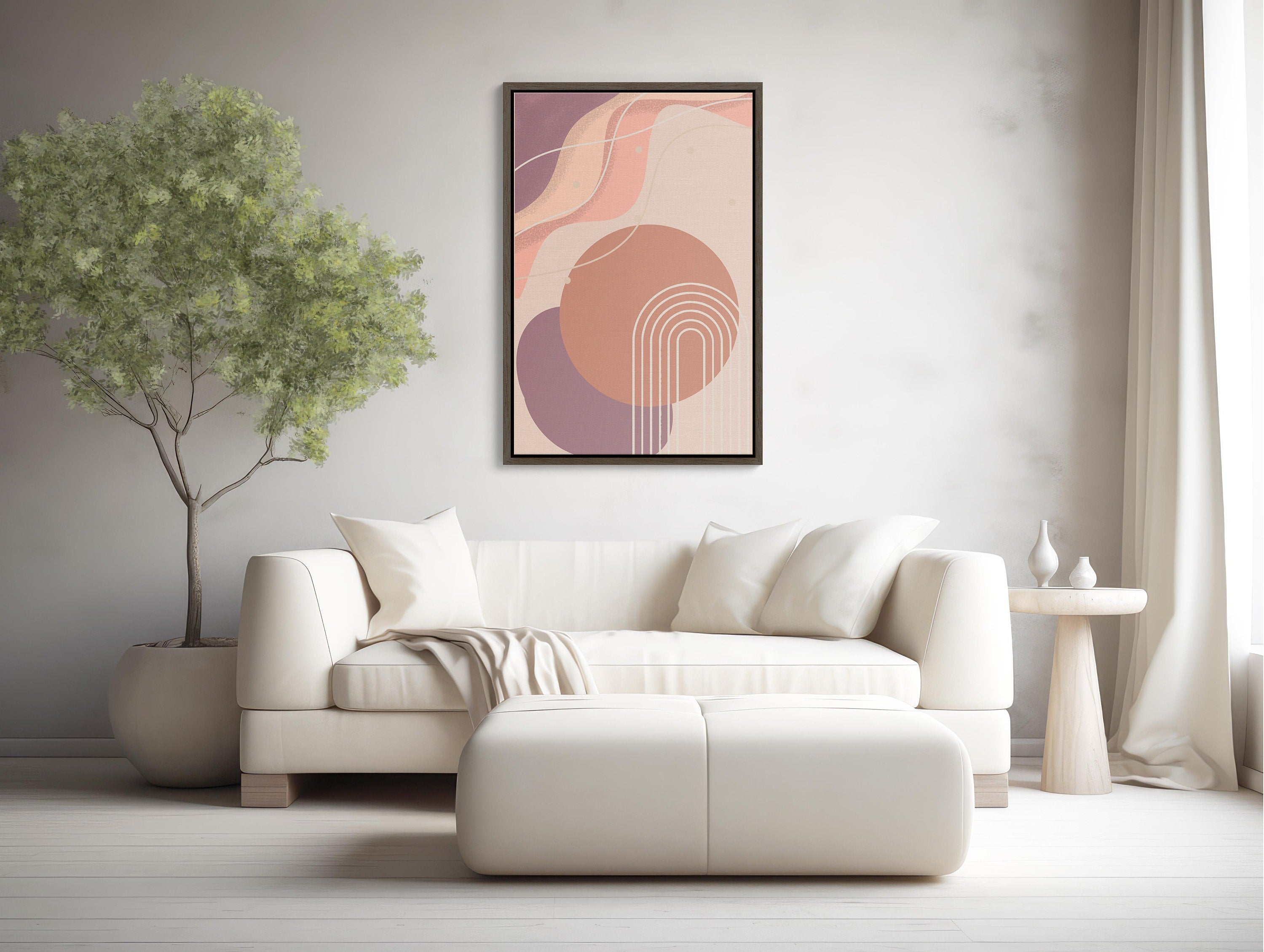 Beautiful pink wall art with intricate boho design