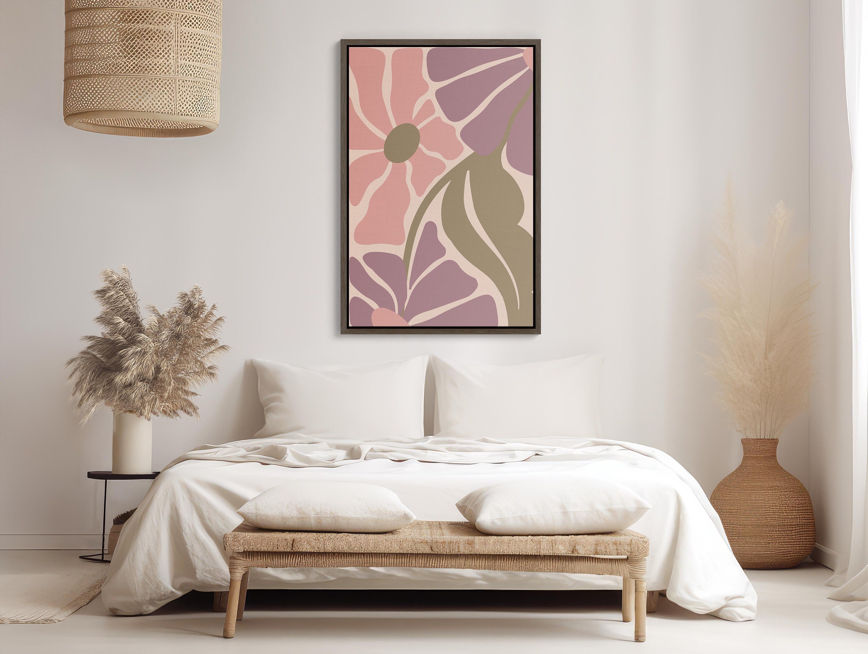 Framed wall art featuring abstract patterns and textures