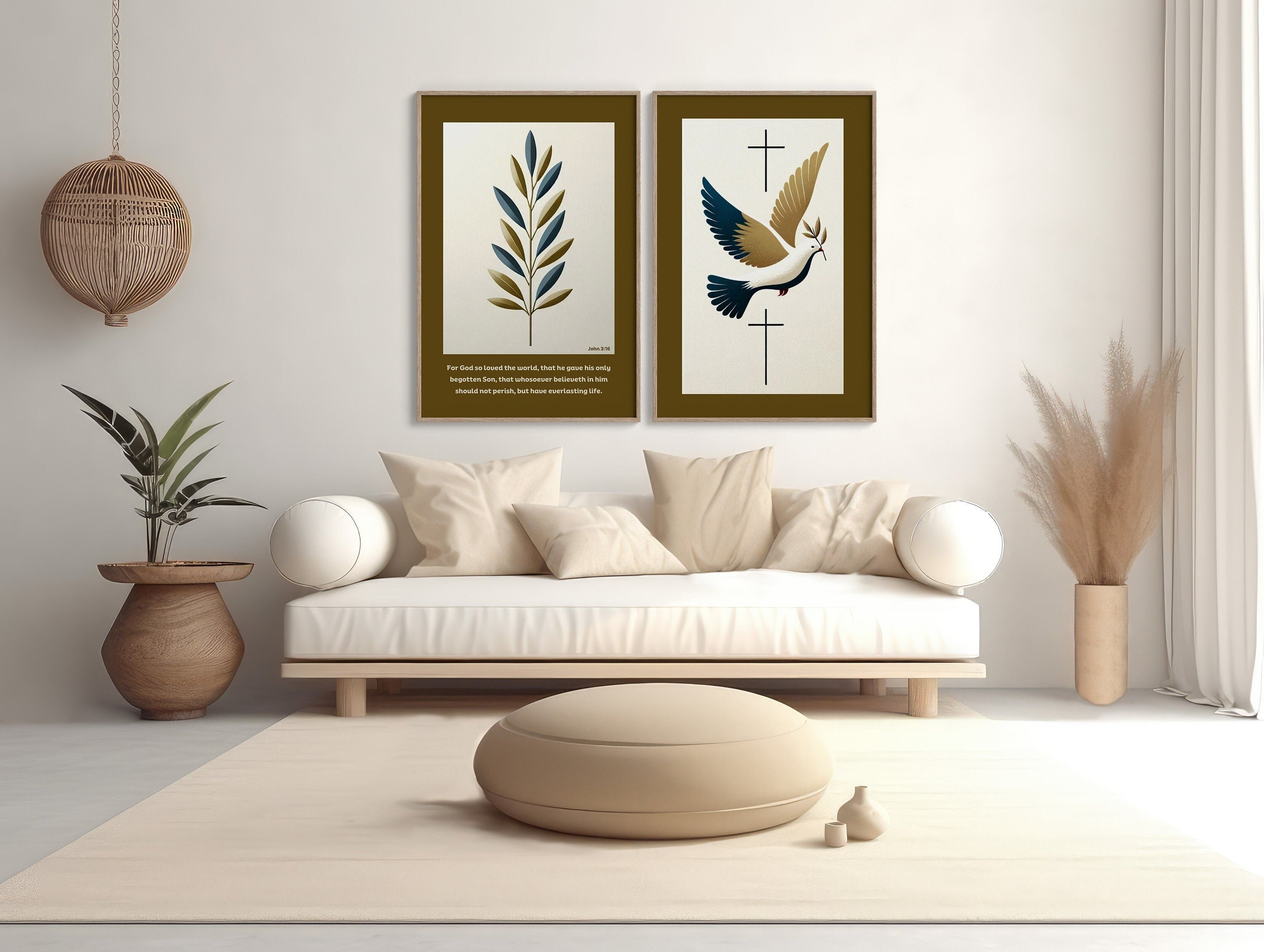 Christian Wall Art with Scripture and Digital Download