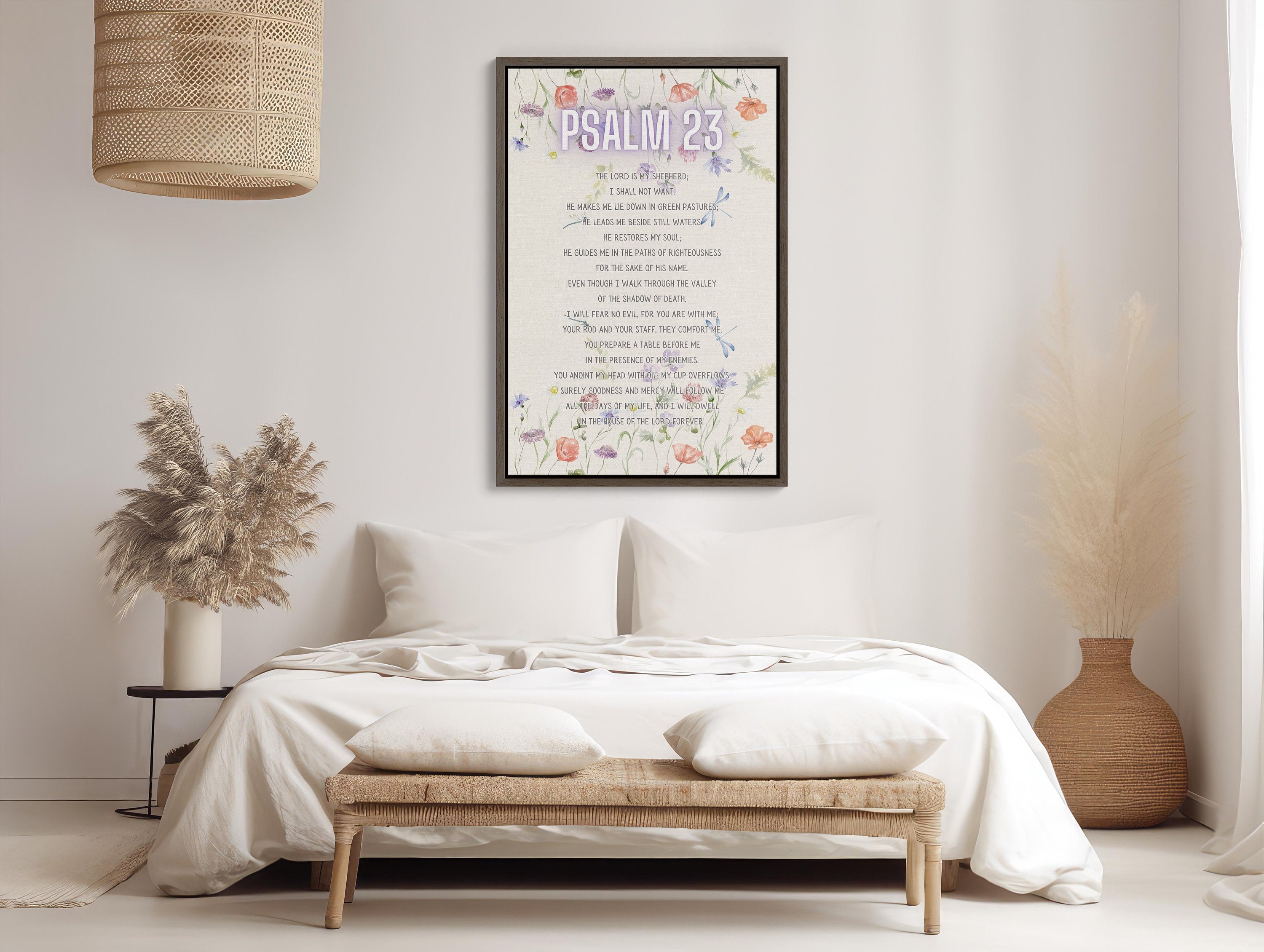 Digital Download of Inspirational Christian Wall Art with Psalm 23