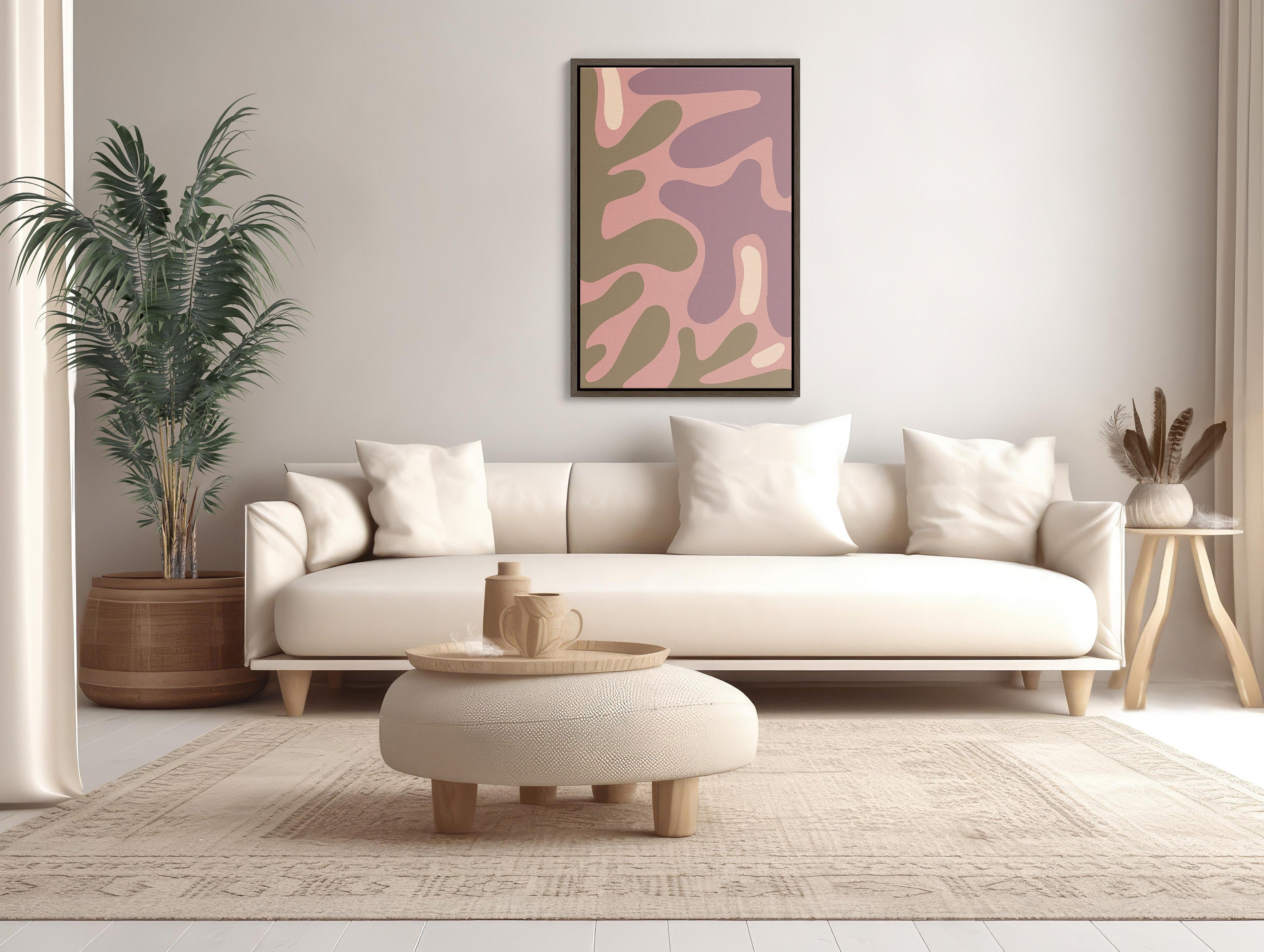 Pink Wall Art for Elevating Your Living Room Decor