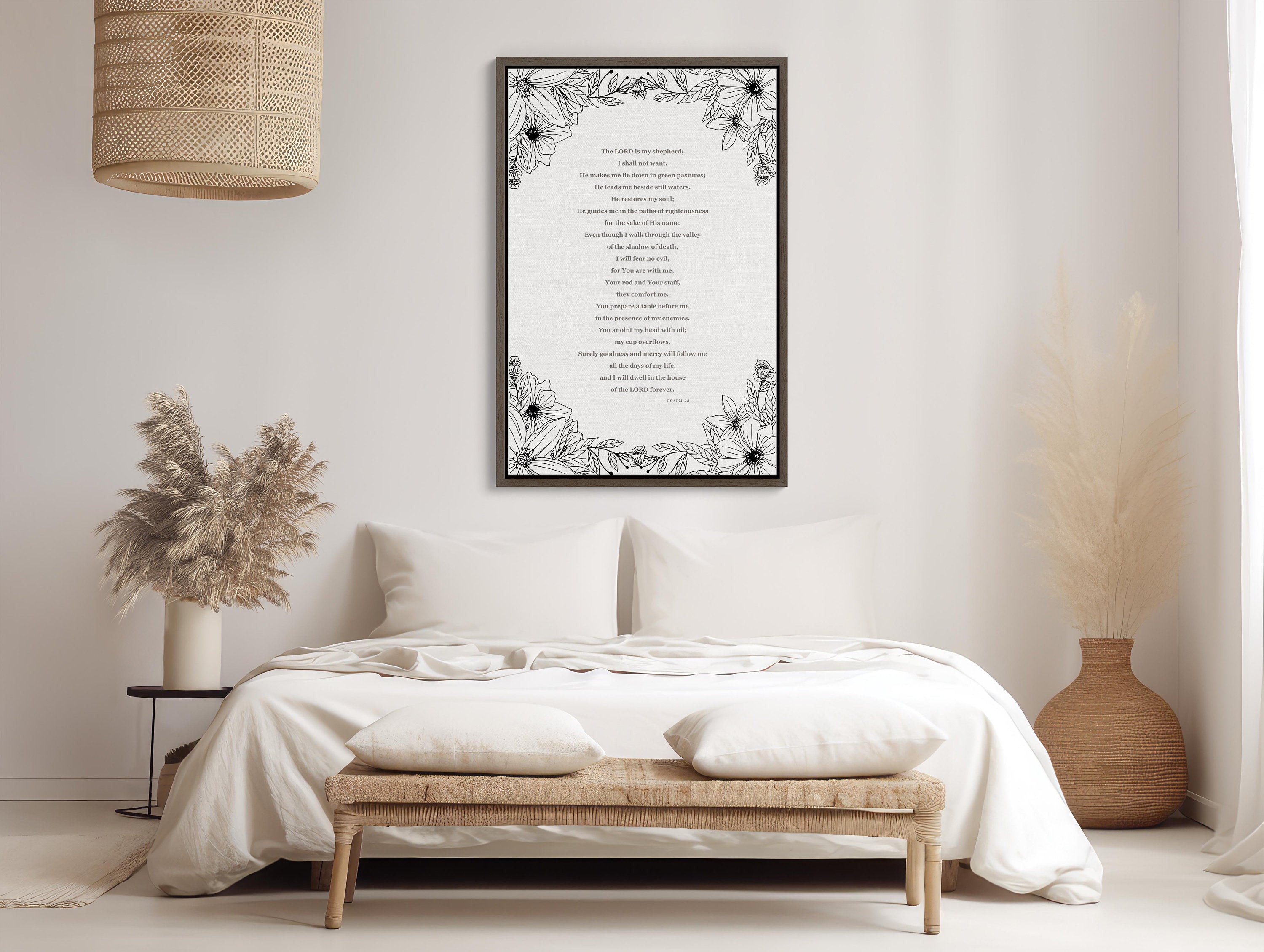 Beautiful and elegant Christian wall art poster with inspiring Bible verse decor