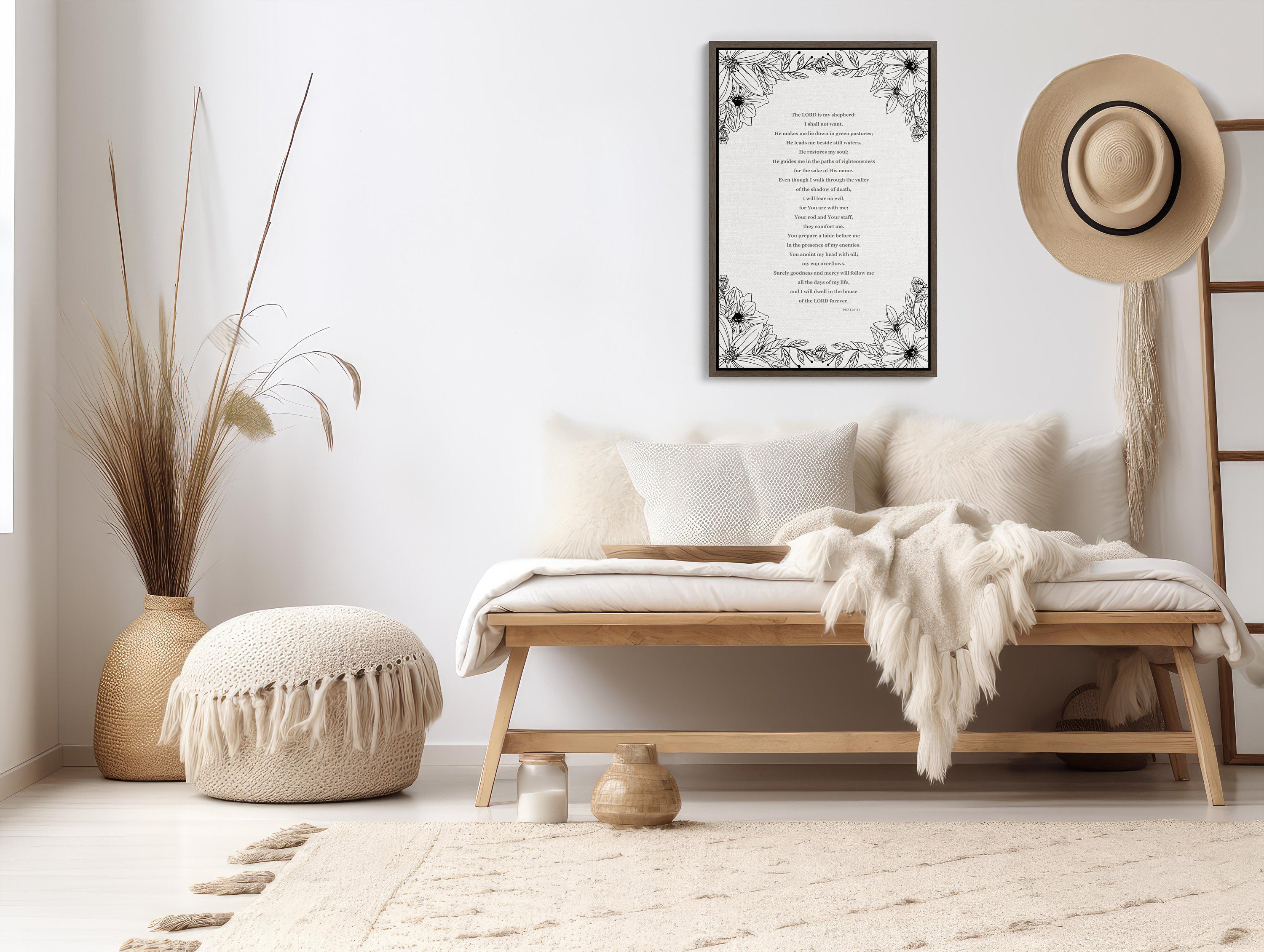 Beautiful matte fine art poster with elegant Bible verse decor