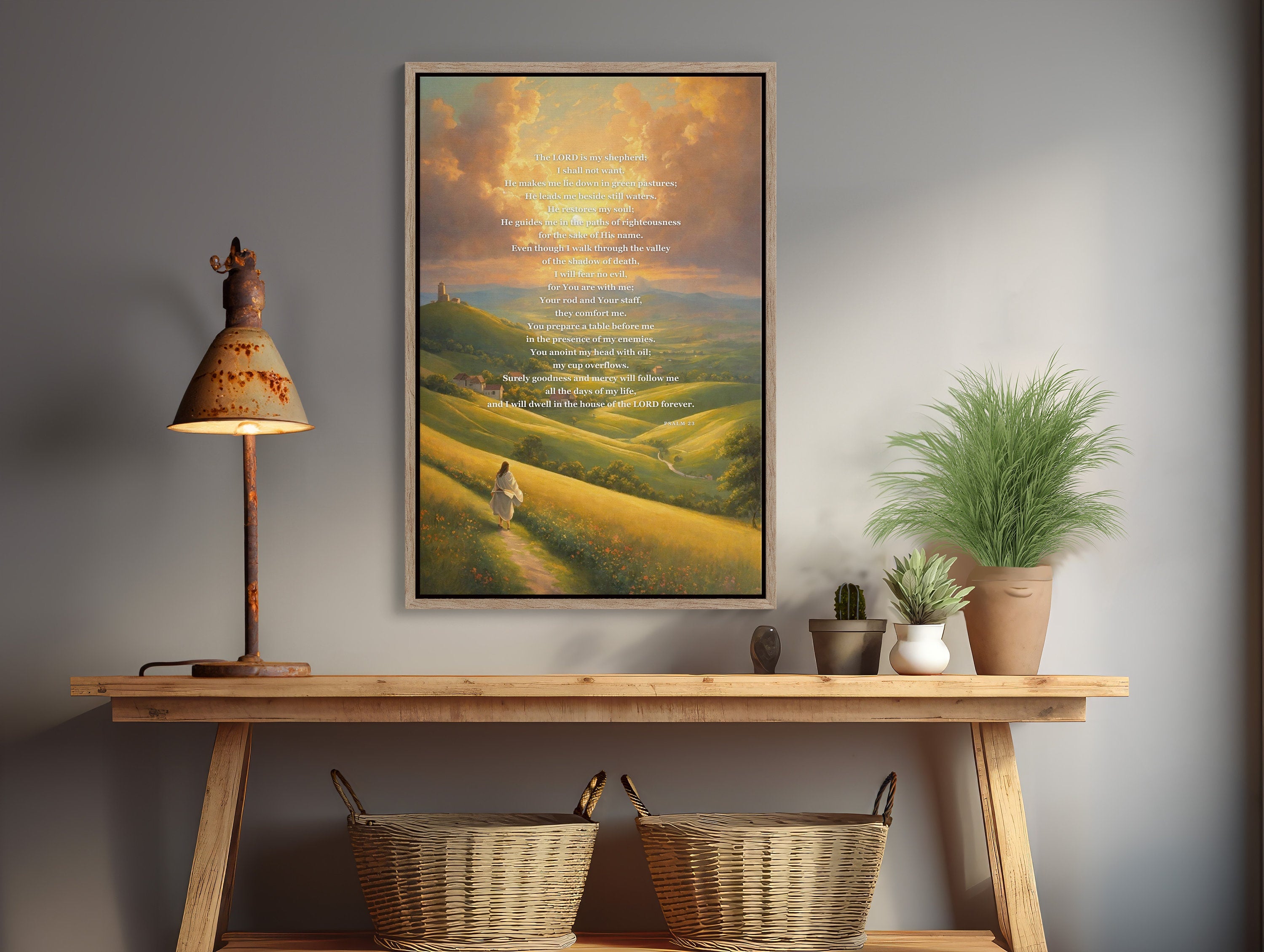 Christian wall art framed art with premium framed canvas print 