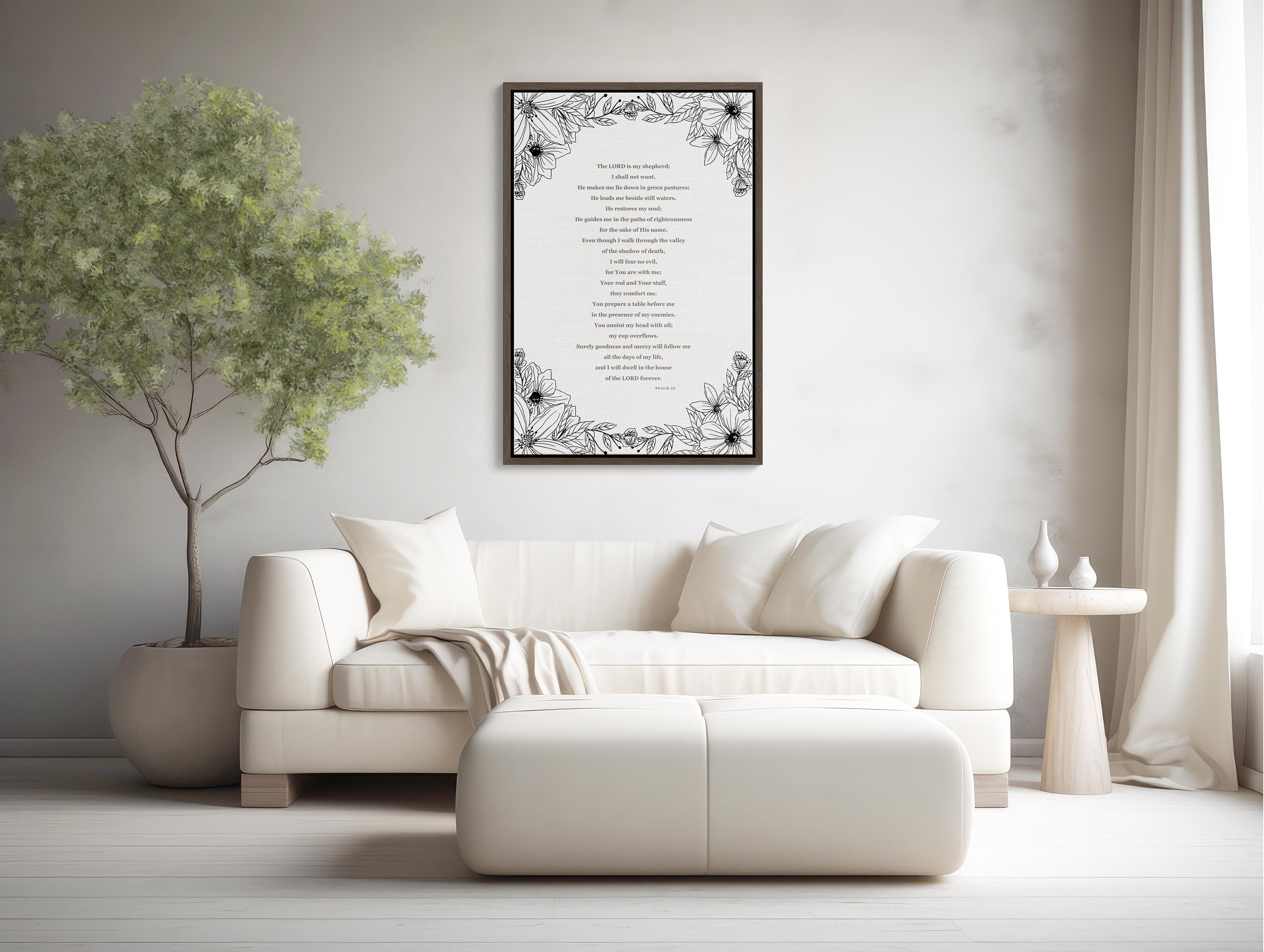 Christian Framed Wall Art with Biblical Quote and Free Shipping