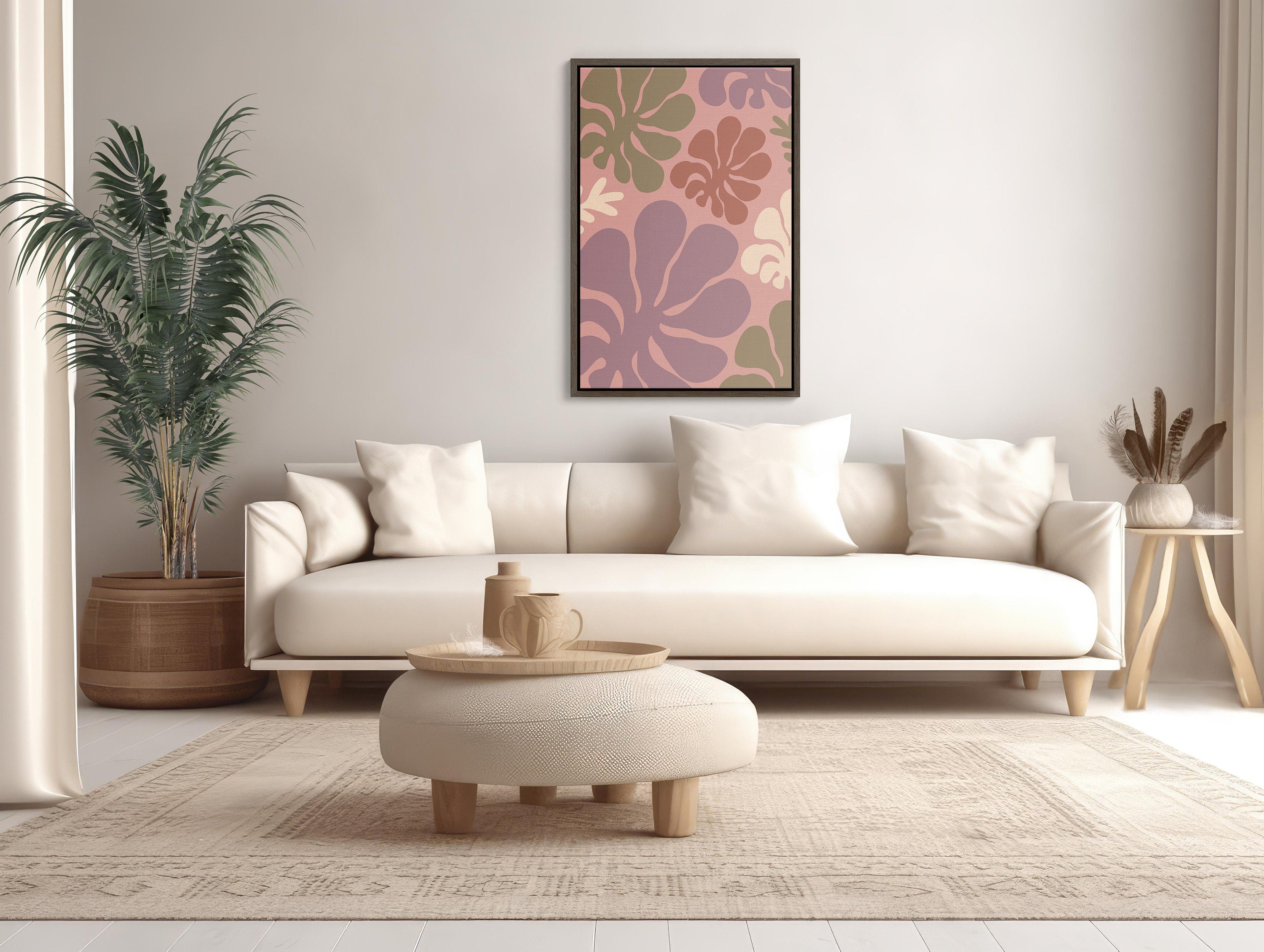 Matte Fine Art Giclee Print of Boho Wall Art in Pink