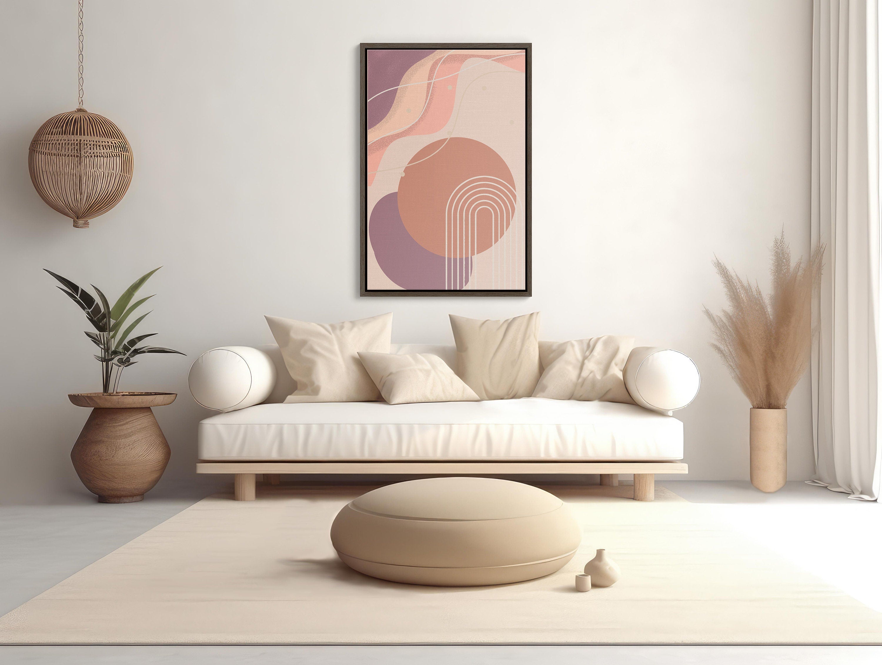 Chic and modern pink Boho Wall Art Matte Fine Art Poster for stylish home decor enhancement