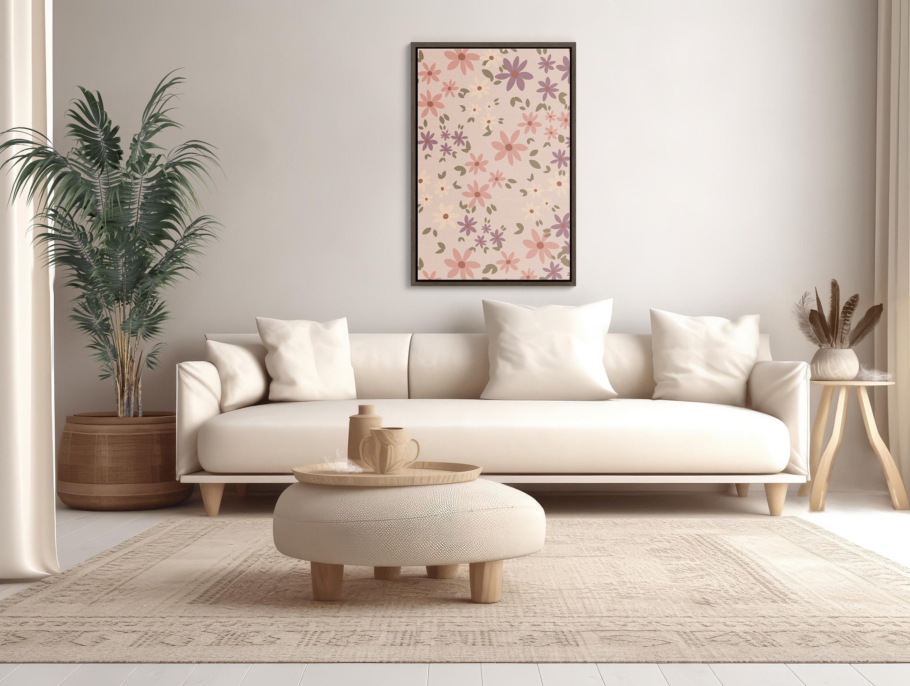 Large Bohemian Wall Decor with Pink and Gold Color Scheme